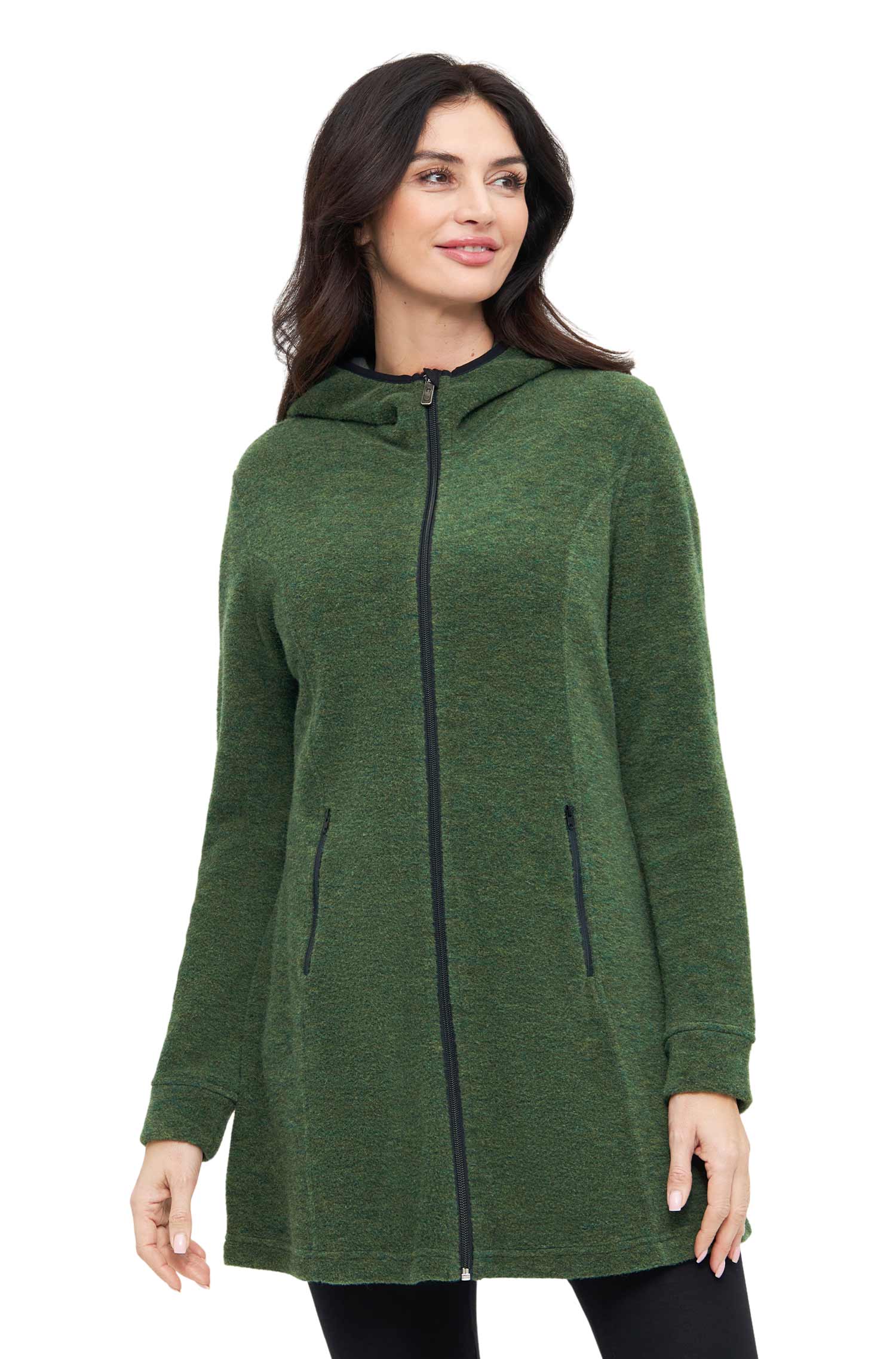Alpaka Kapuzenmantel APU FLEECE mit Baby Alpaka & Bio-Pima-Baumwolle