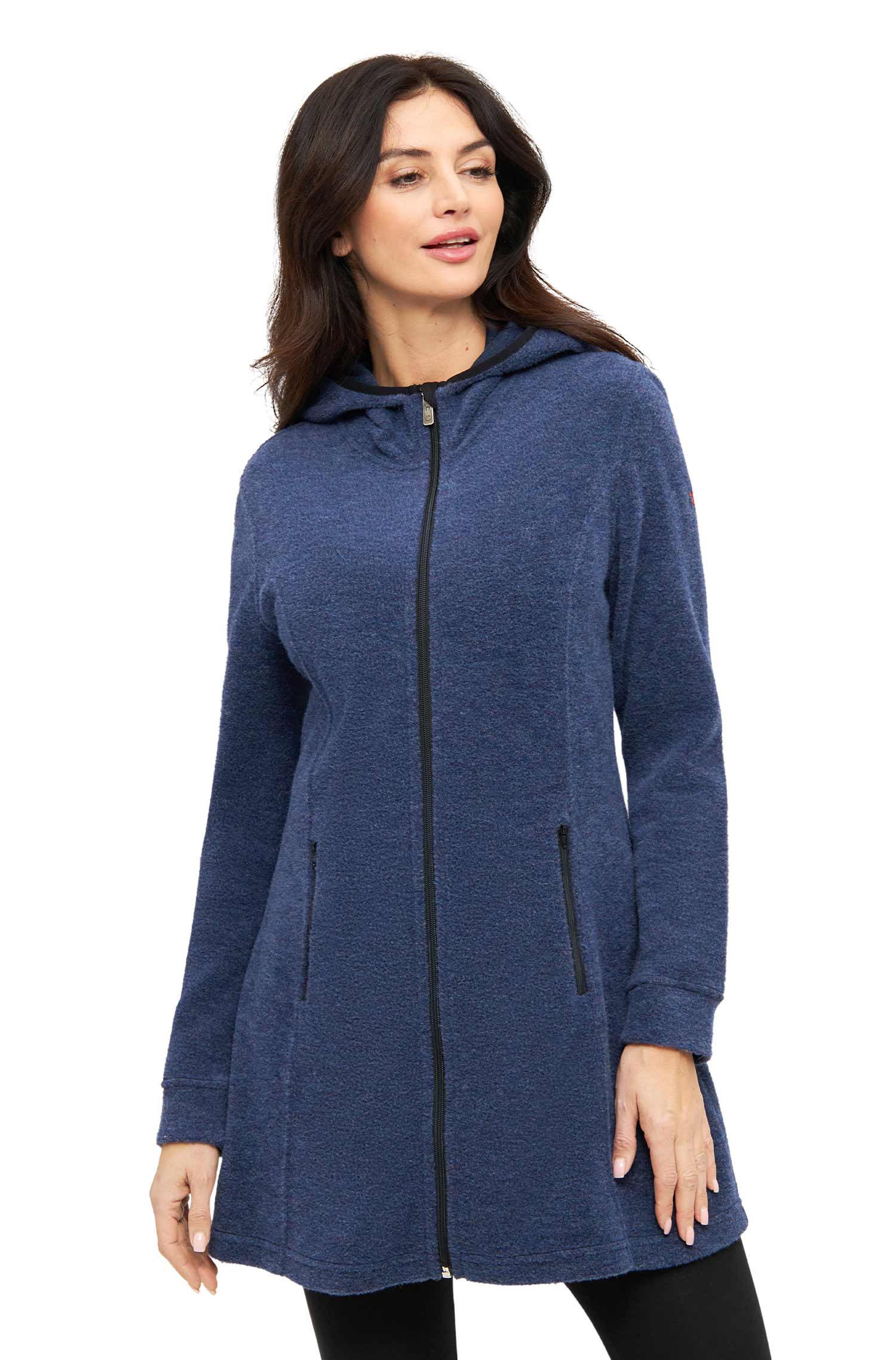 Alpaka Kapuzenmantel APU FLEECE mit Baby Alpaka & Bio-Pima-Baumwolle