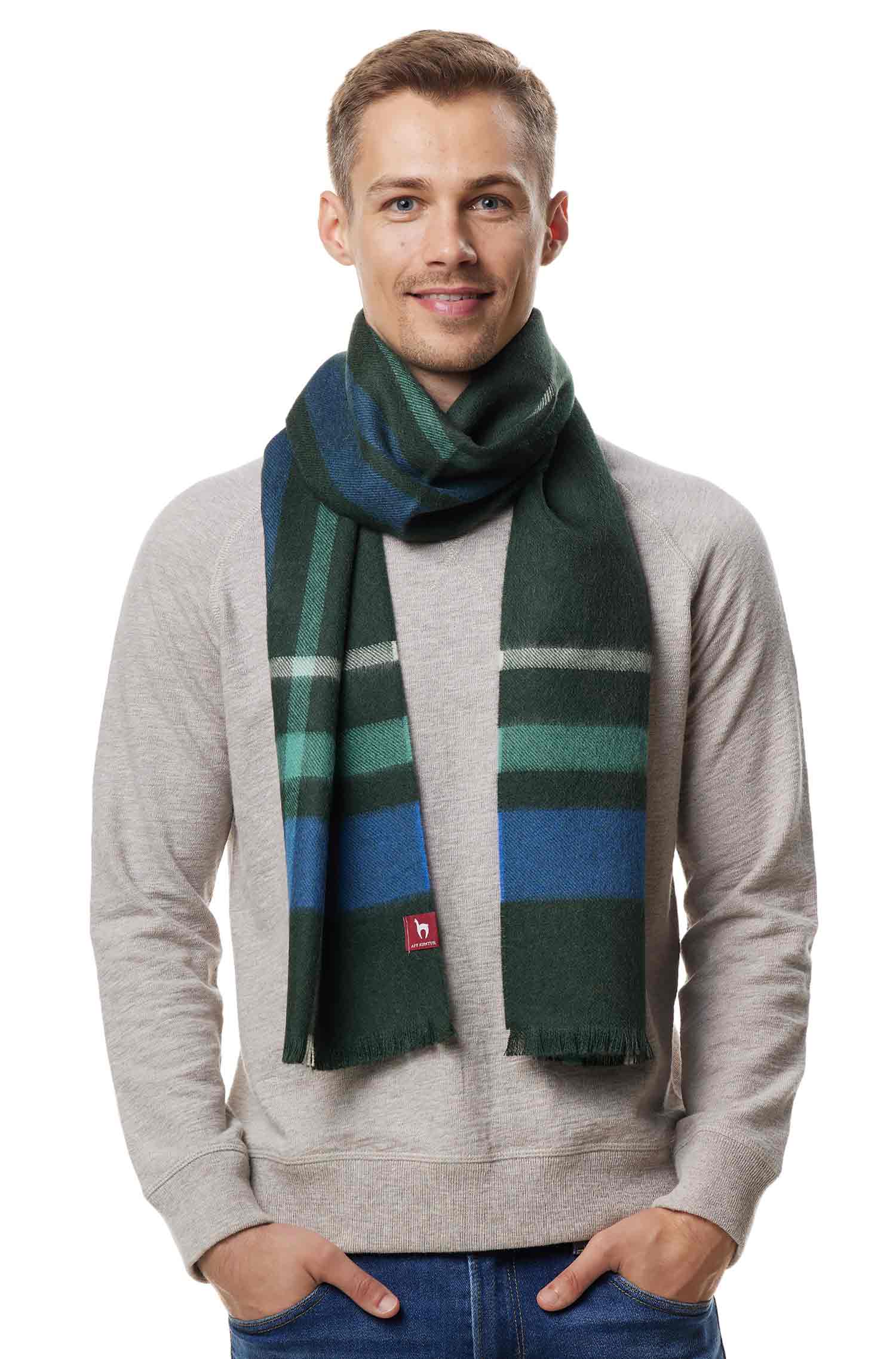 Alpaka Karo Webschal PADRINO aus 100% Baby Alpaka