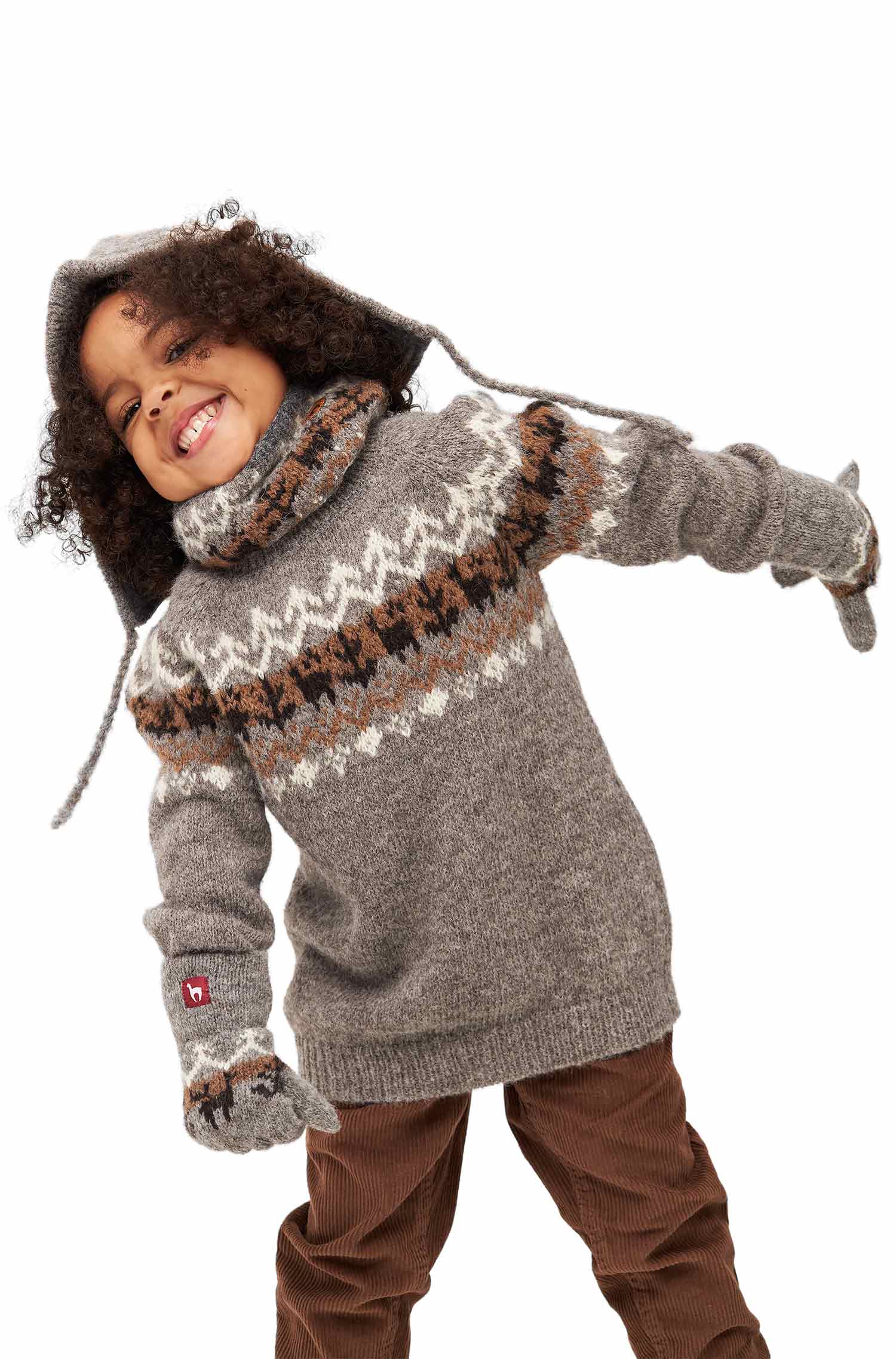 Alpaka Kinder Pullover NATURA aus 100% ungefärbtem Alpaka