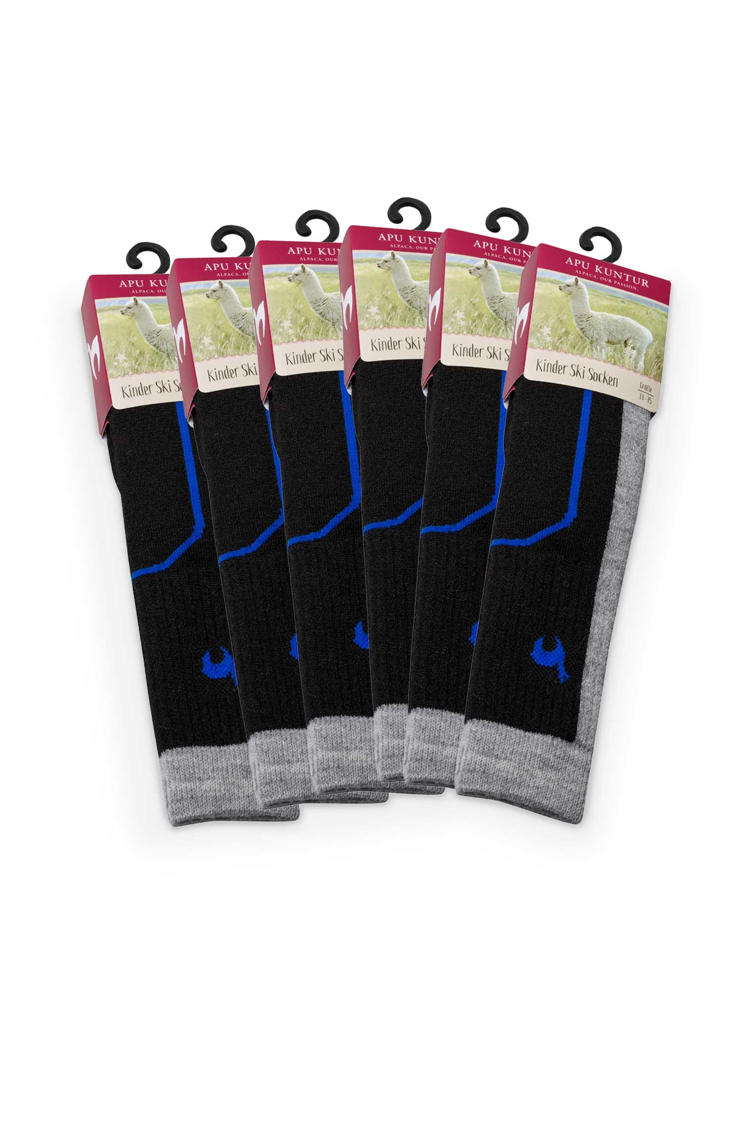 Alpaka KINDER SKI SOCKEN 6er Pack aus Alpaka Woll-Mix