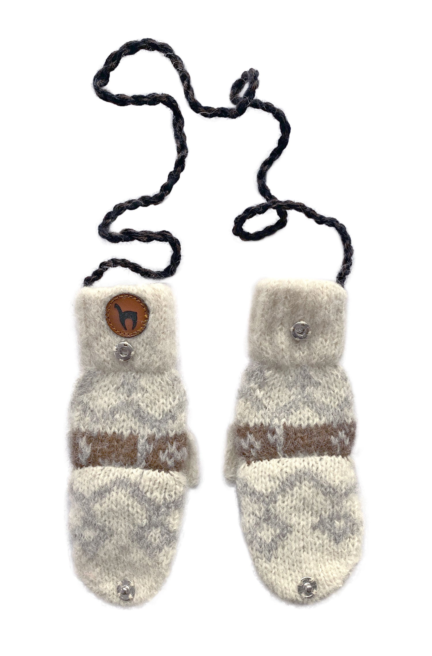 Alpaka Känguru-Handschuhe NATURA für Kinder aus 100% Alpaka Superfein