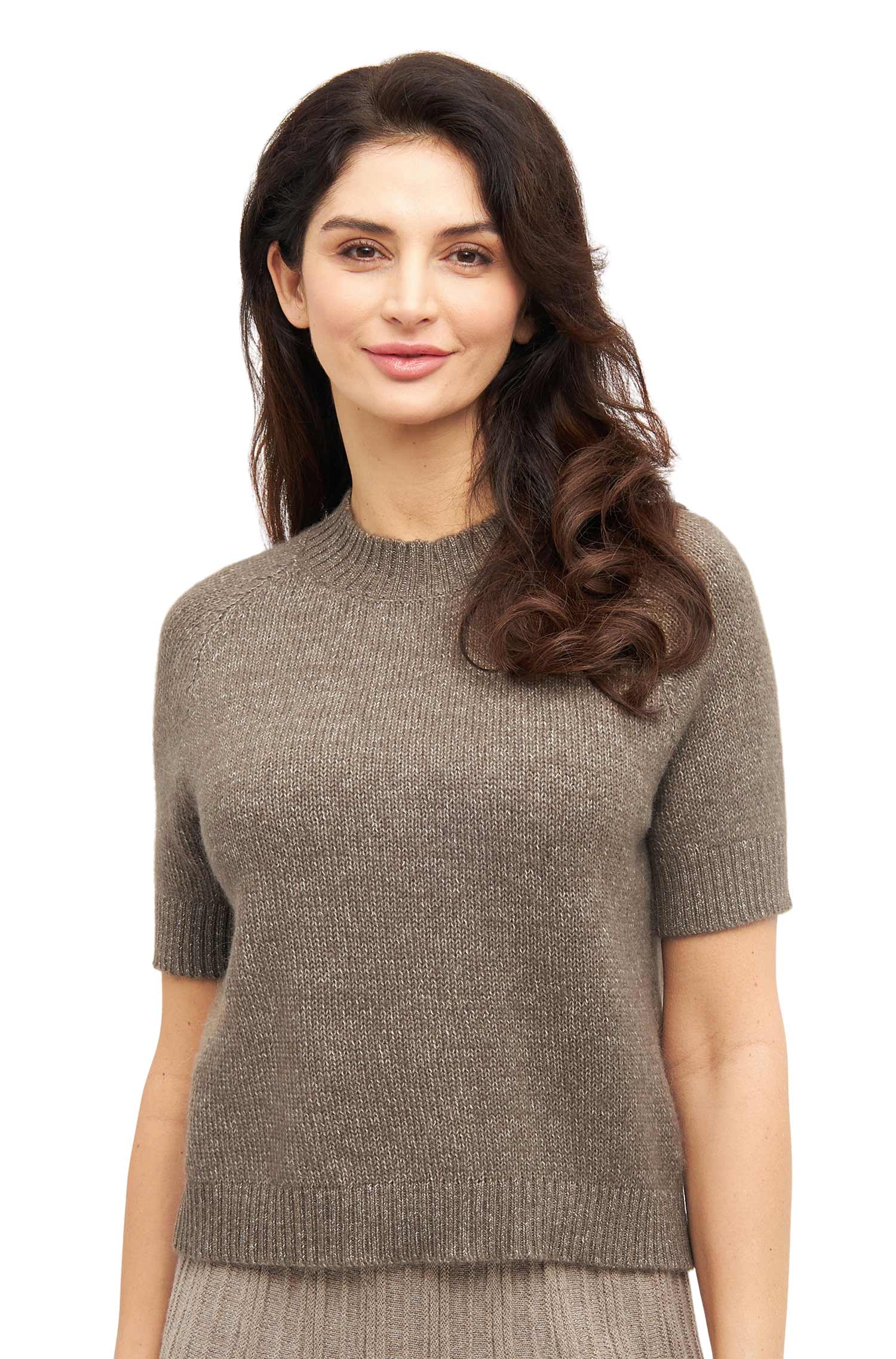 Alpaka Kurzarm-Pullover PACA aus Baby Alpaka-Merino-Mix