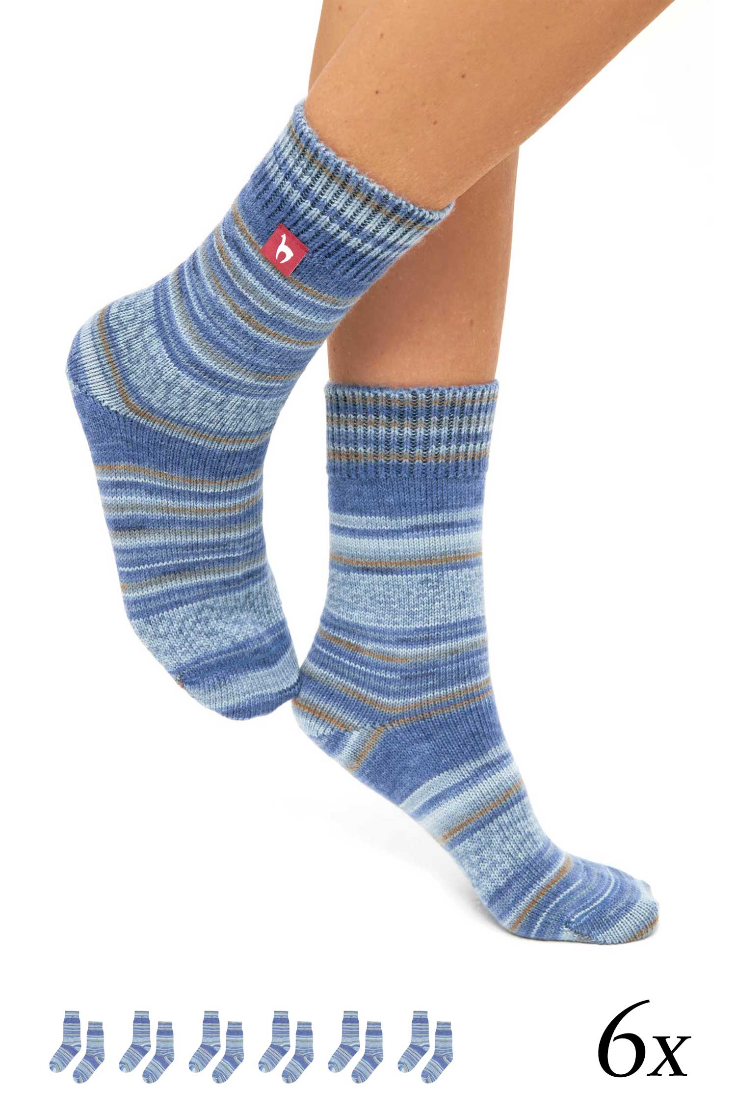 Alpaka Kuschel-Socken HARMONY - 6er Pack aus Alpaka-Wolle-Mix