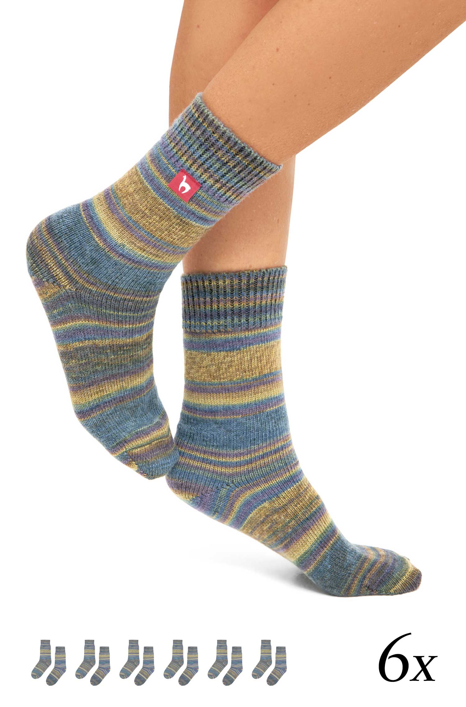 Alpaka Kuschel-Socken HARMONY - 6er Pack aus Alpaka-Wolle-Mix