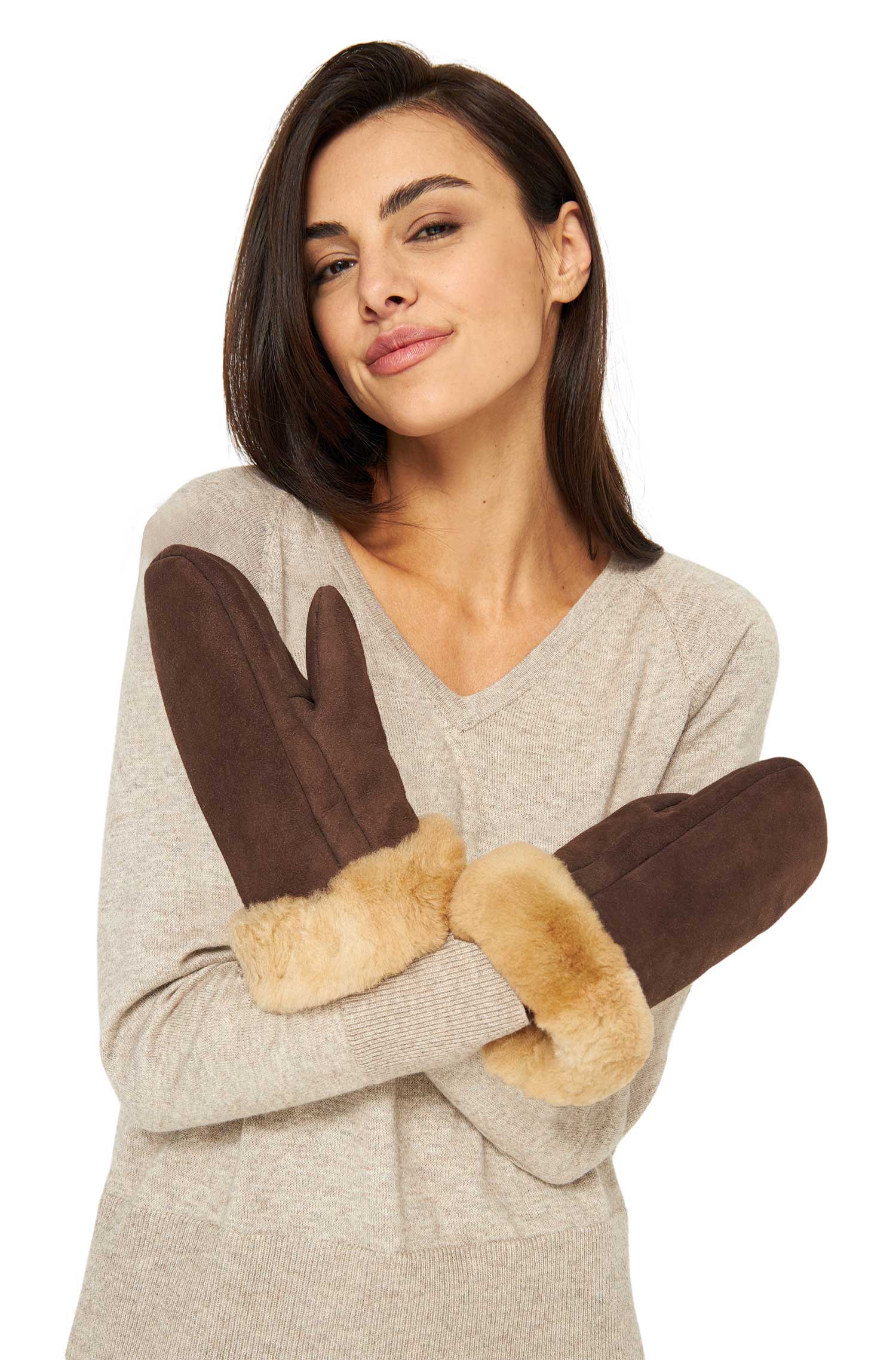 Alpaca leather mittens made from 100% alpaca and sheep fur