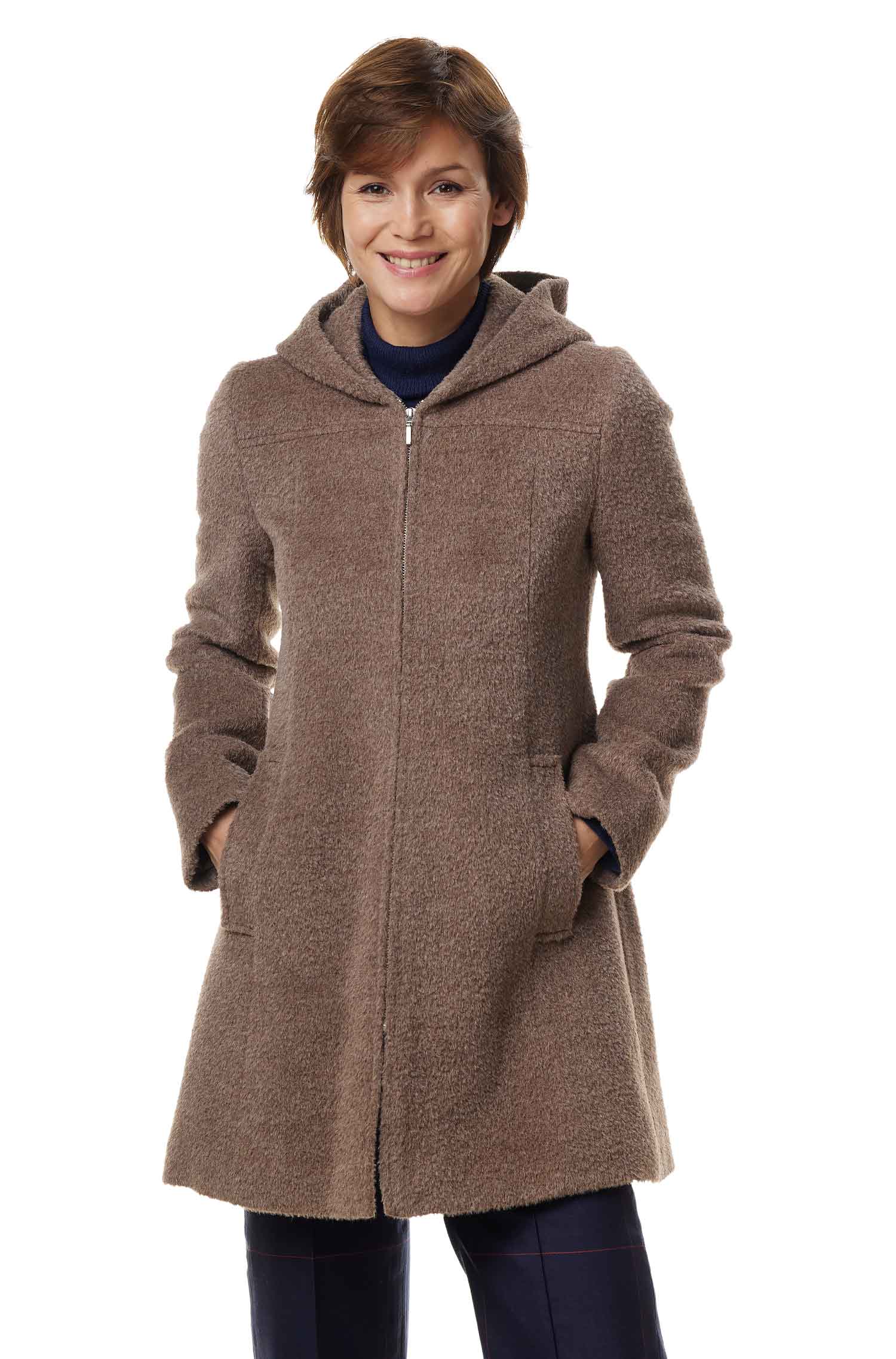 Manteau en alpaga FLURINA en alpaga Suri et laine