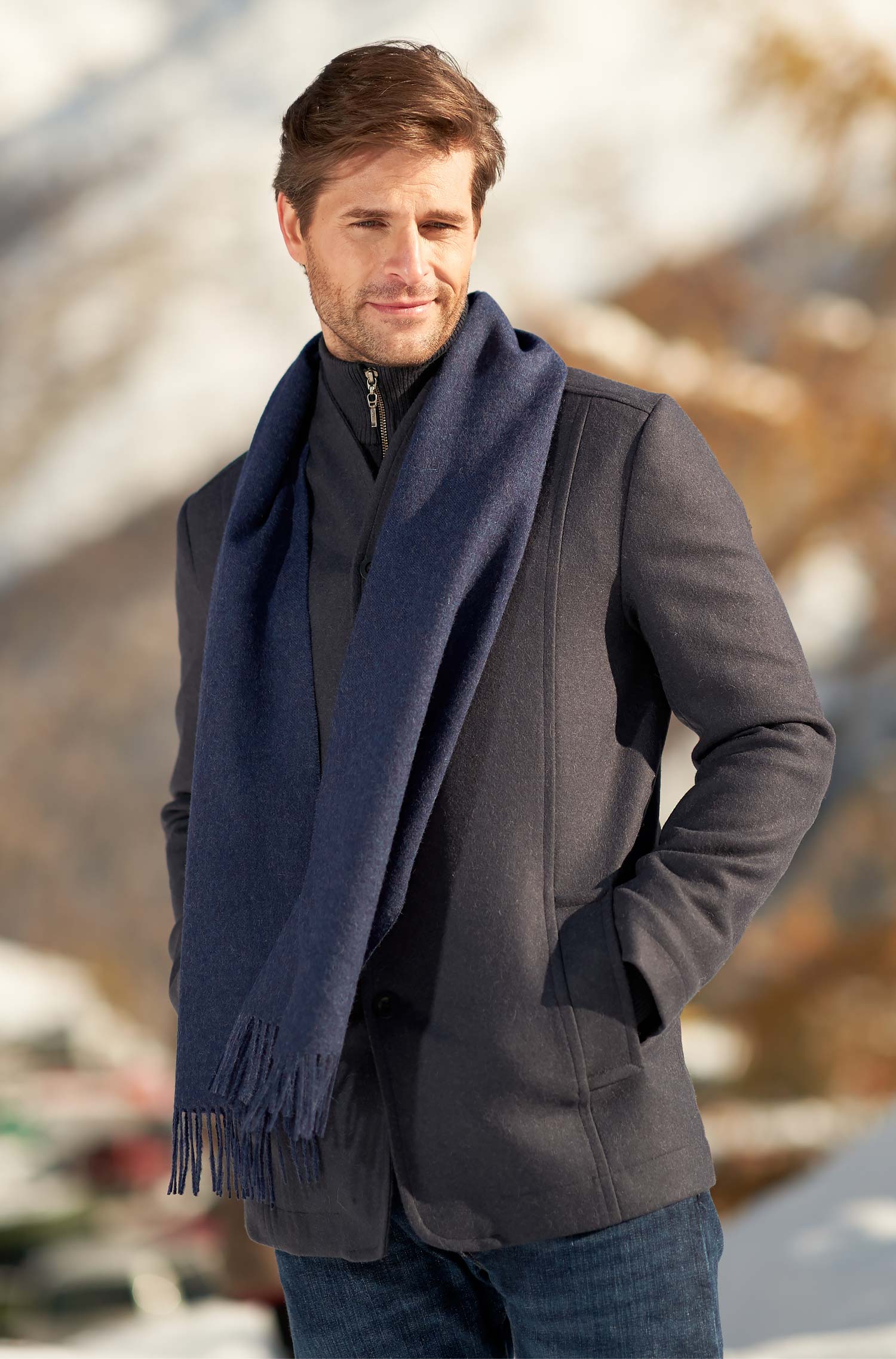 Alpaka Mantel PABLO aus Alpaka und Woll-Mix