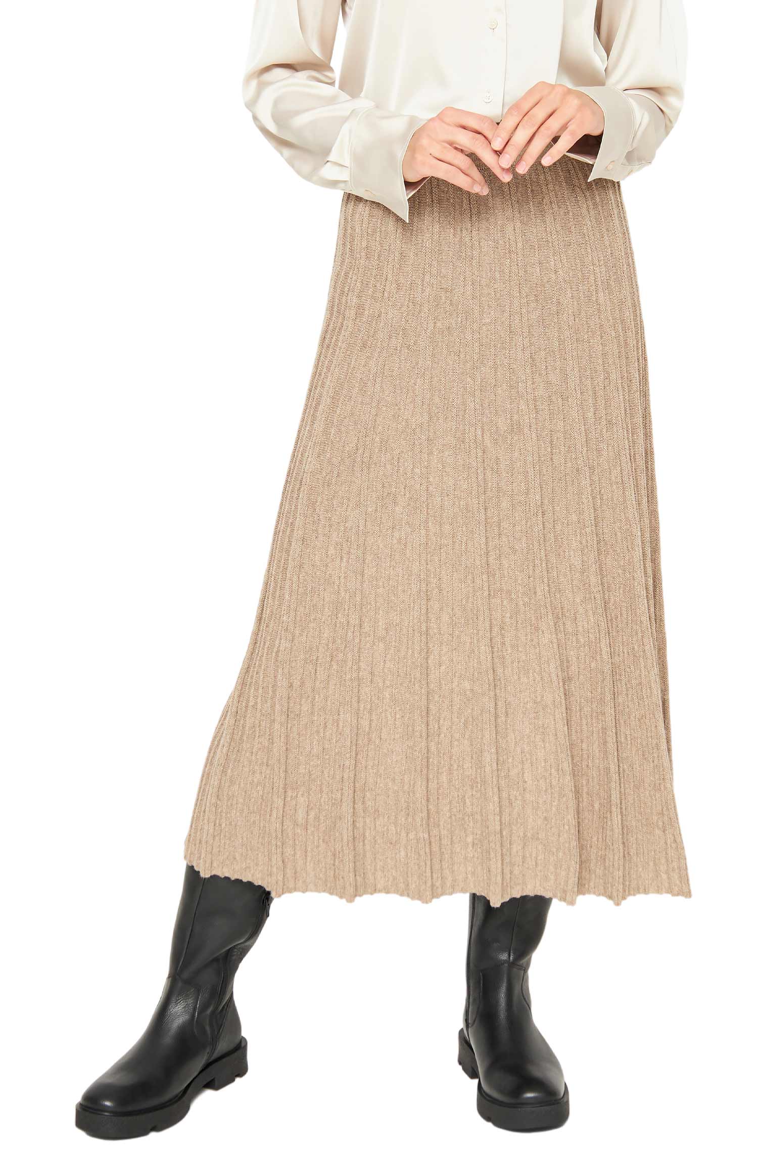 Alpaca pleated skirt STELLA from