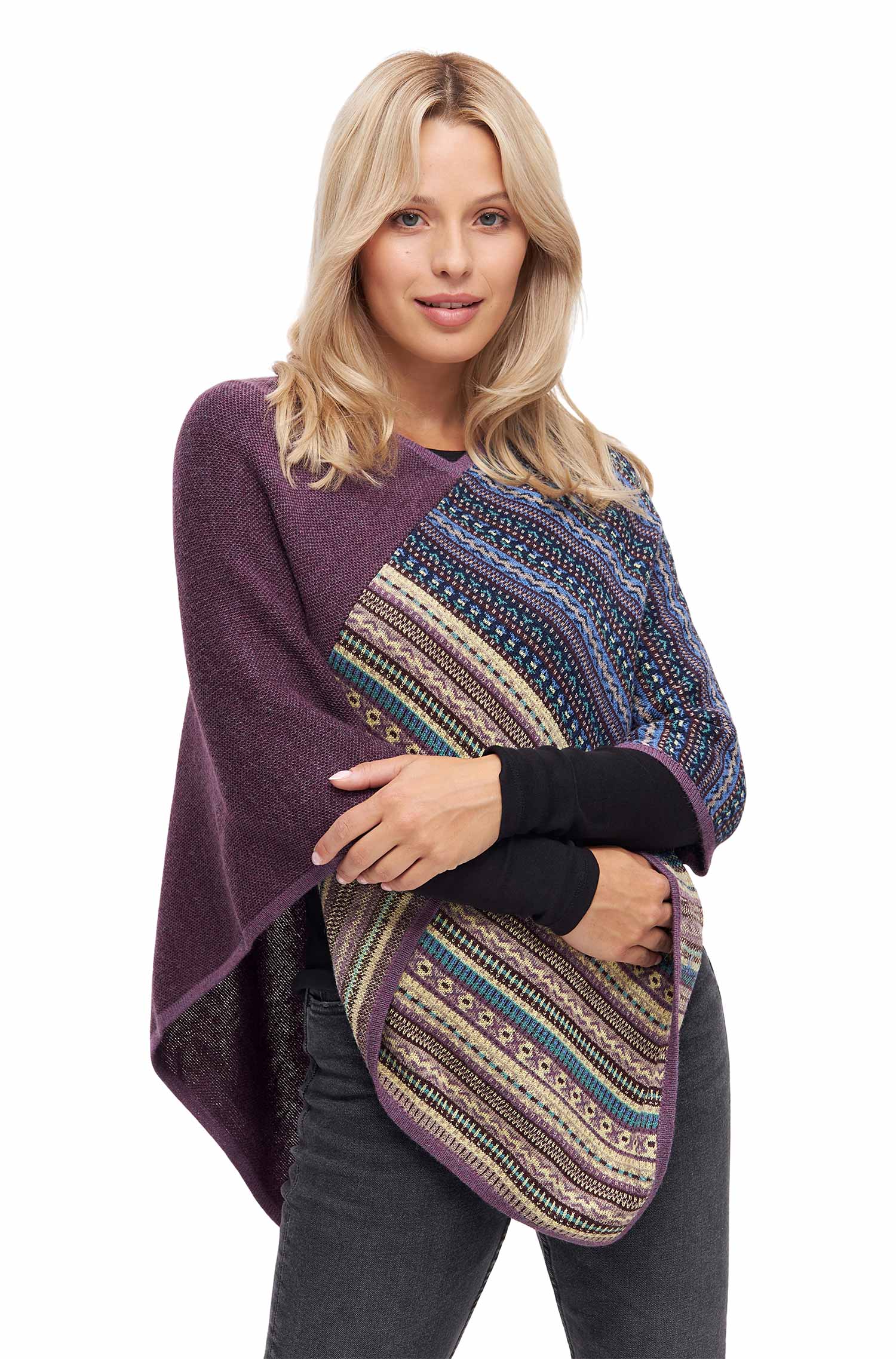 Alpaka Poncho DILAYA aus 100% Baby Alpaka