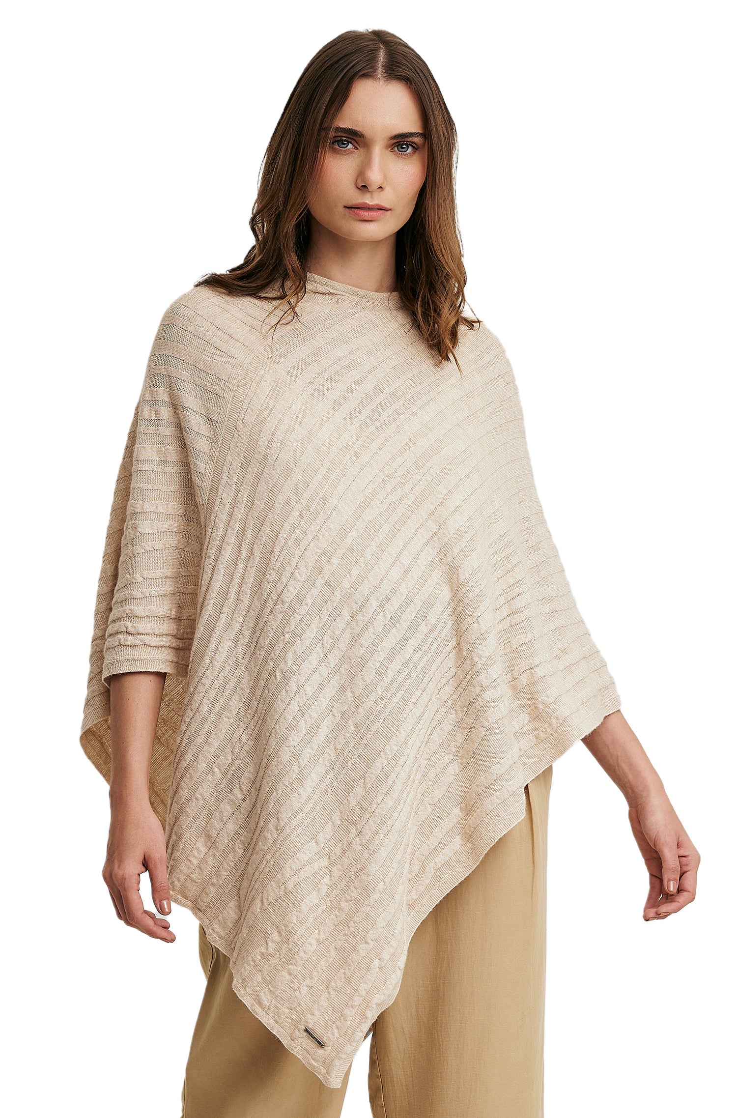 Alpaca Poncho WASABI made from Baby Alpaca Eco &amp; Organic Cotton