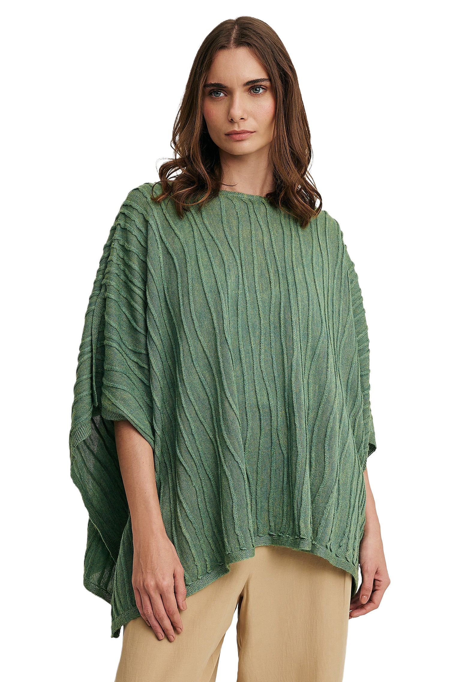 Alpaca Poncho WICHITA made of Baby Alpaca &amp; Silk