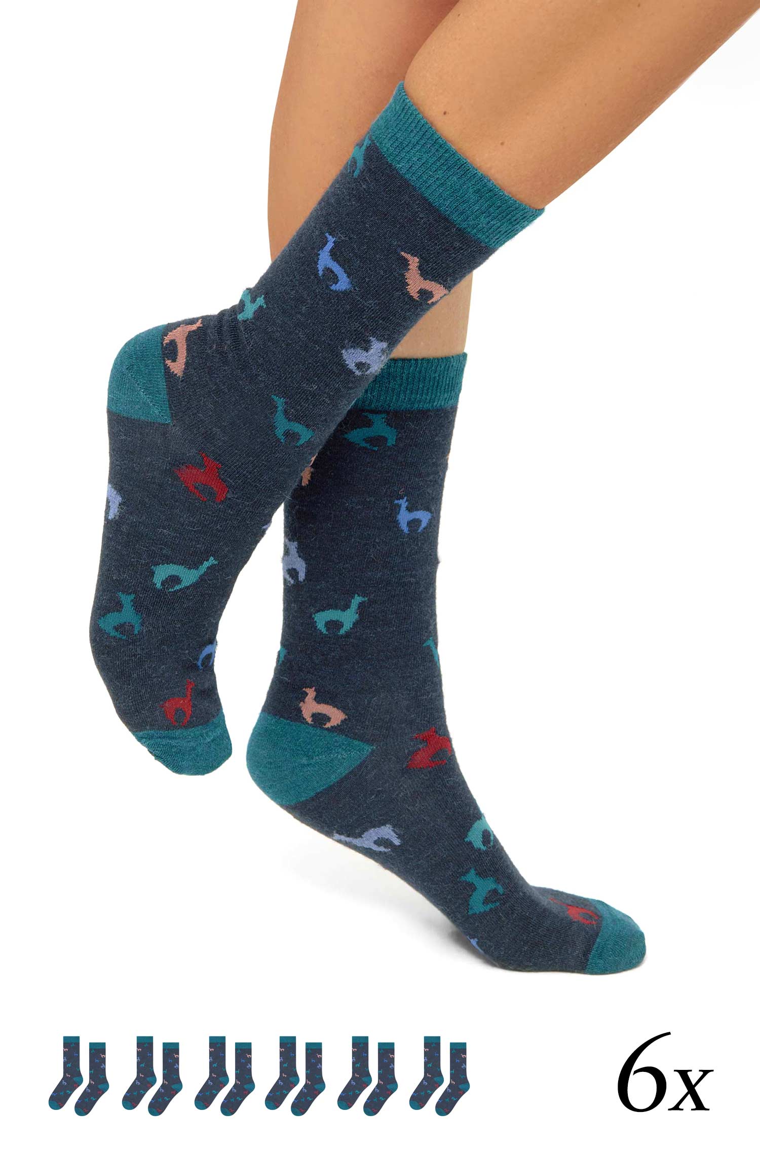 Alpaka Premium ALPAQUITAS SOCKEN 6er Pack aus Baby-Alpaka-Wolle-Mix