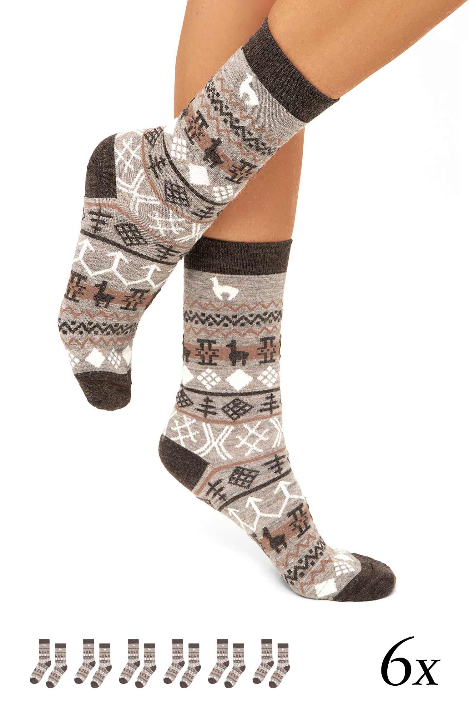 Alpaka Premium CAMINO SOCKEN 6er Pack aus Baby-Alpaka-Wolle-Mix