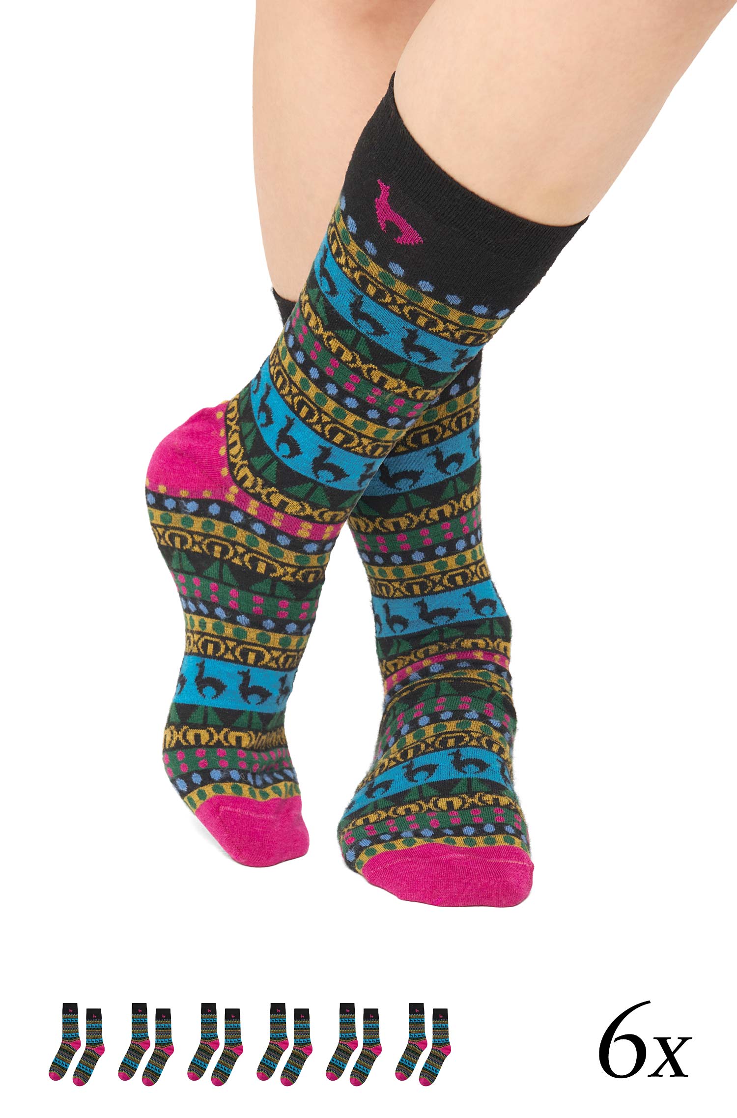 Alpaka Premium CUSCO SOCKEN 6er Pack aus Baby-Alpaka-Wolle-Mix