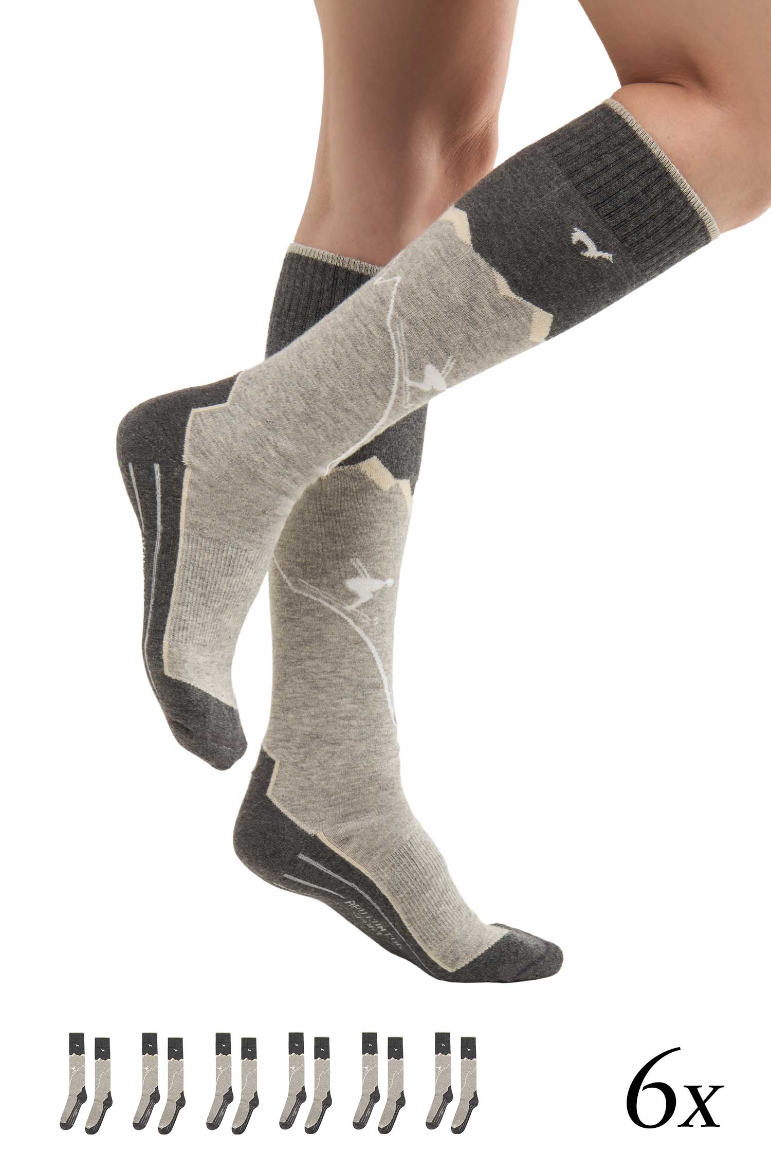 Alpaka Premium SKI- & SPORTSOCKEN 6er Pack aus Baby-Alpaka-Pima-Mix