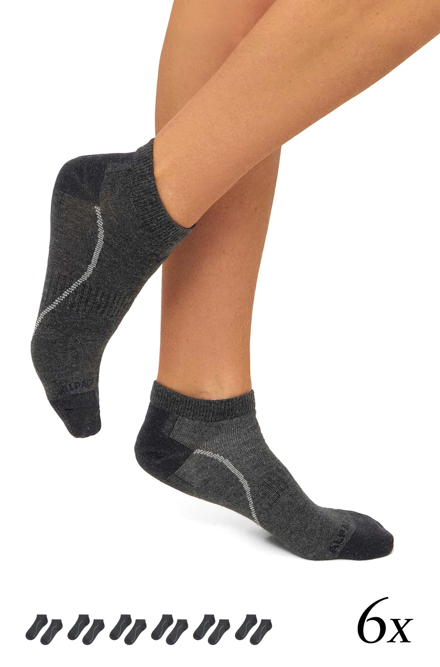 Alpaka Premium SNEAKER-SOCKEN 6er Pack aus Baby-Alpaka-Pima-Mix