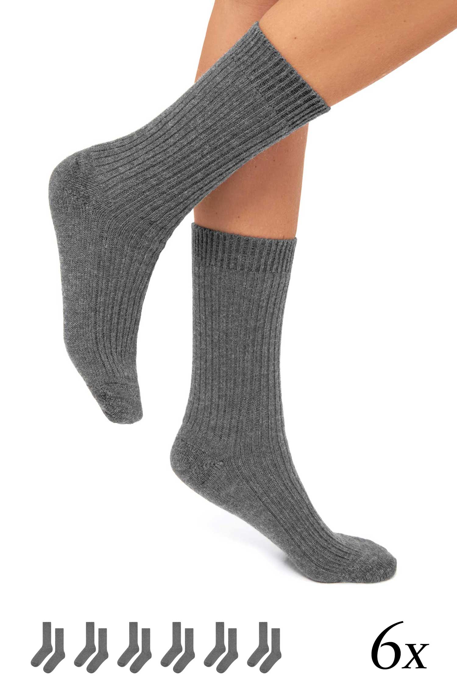 Alpaka Premium SOFTSOCKEN 6er Pack aus Baby-Alpaka-Wolle-Mix