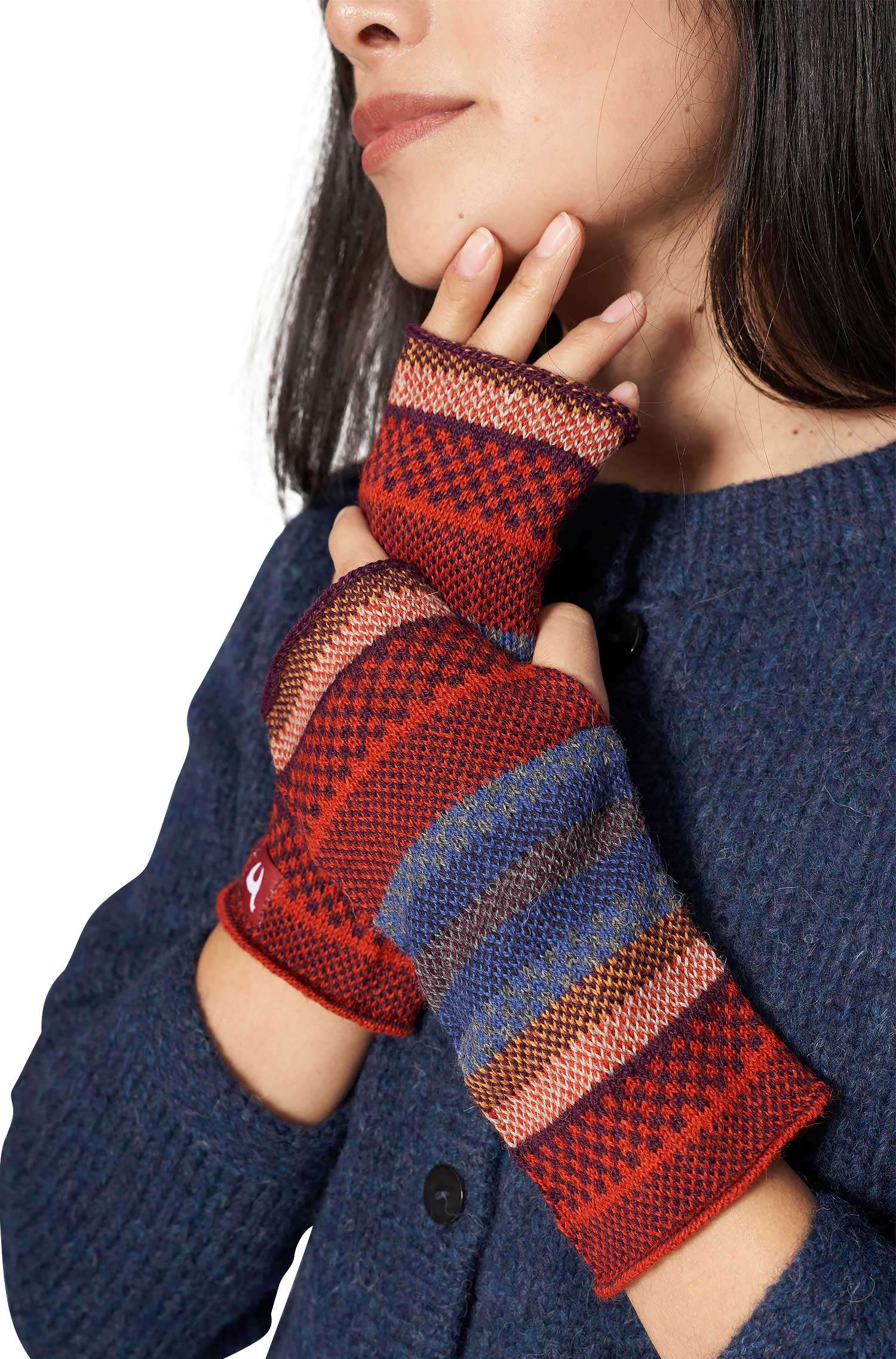 Alpaka Pulswärmer Fingerlose Handschuhe KYARA aus 100% Baby Alpaka