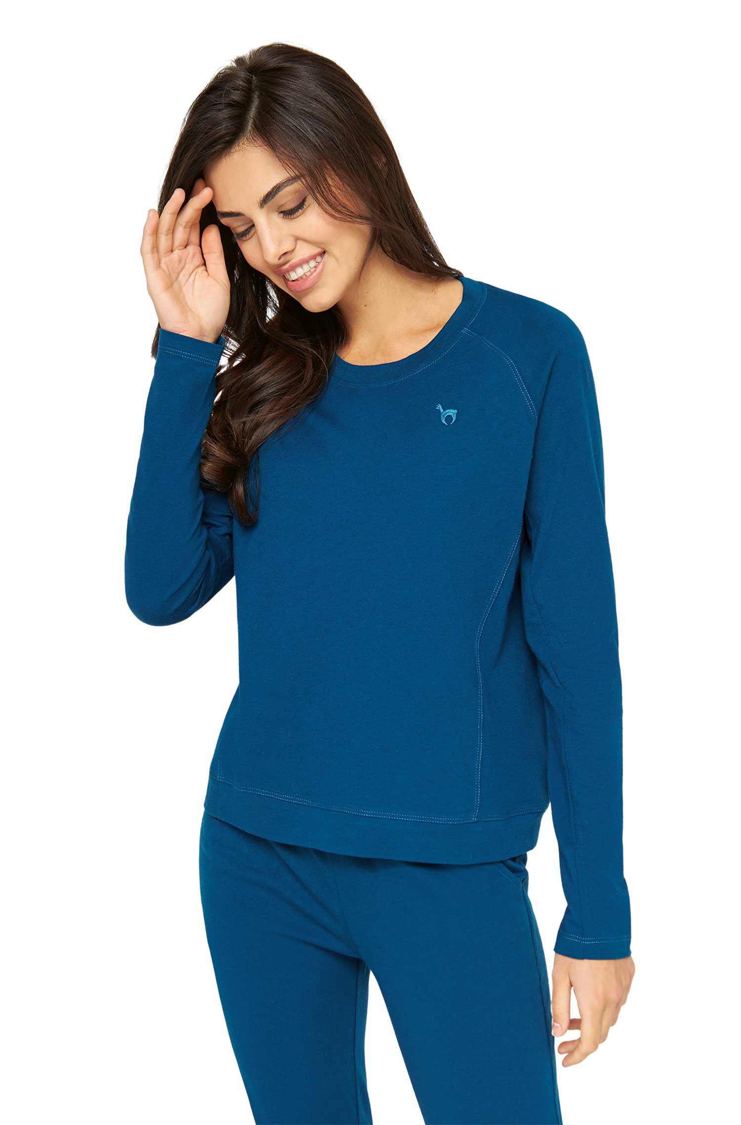 Sweat-shirt femme pyjama alpaga DREAMLINE en mélange alpaga-coton