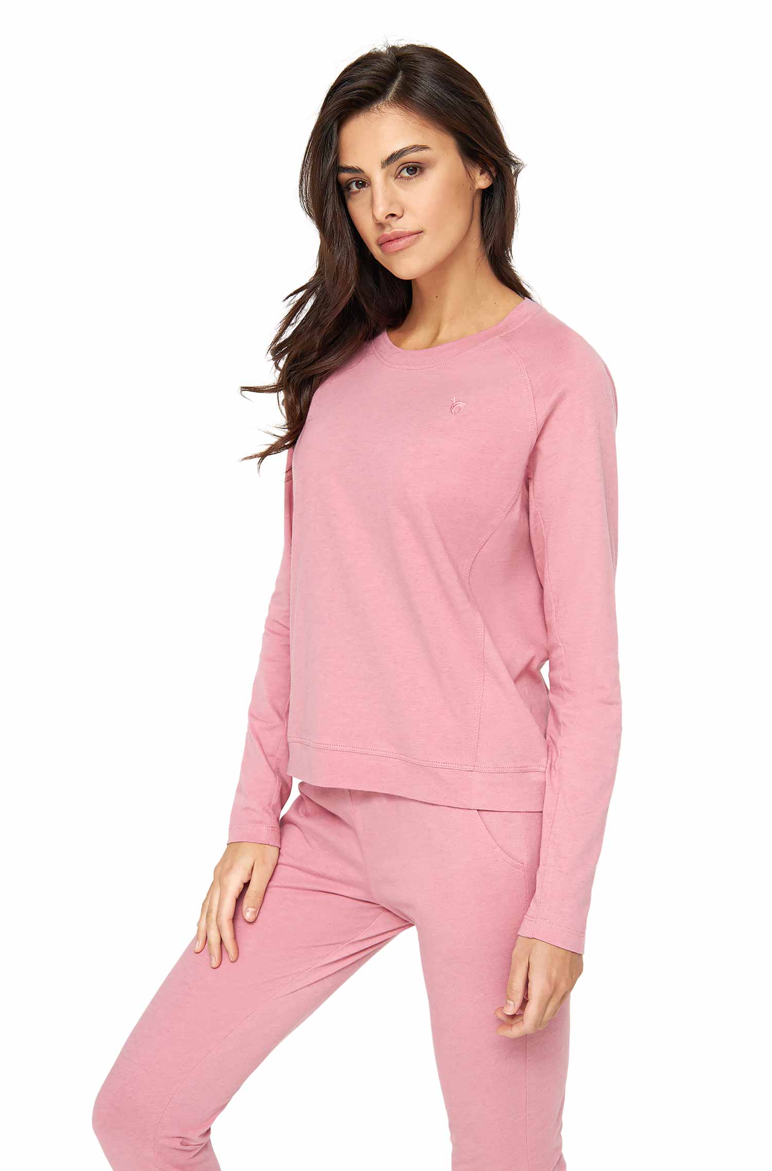 Alpaka Pyjama Damen Sweatshirt DREAMLINE aus Alpaka-Baumwoll-Mix