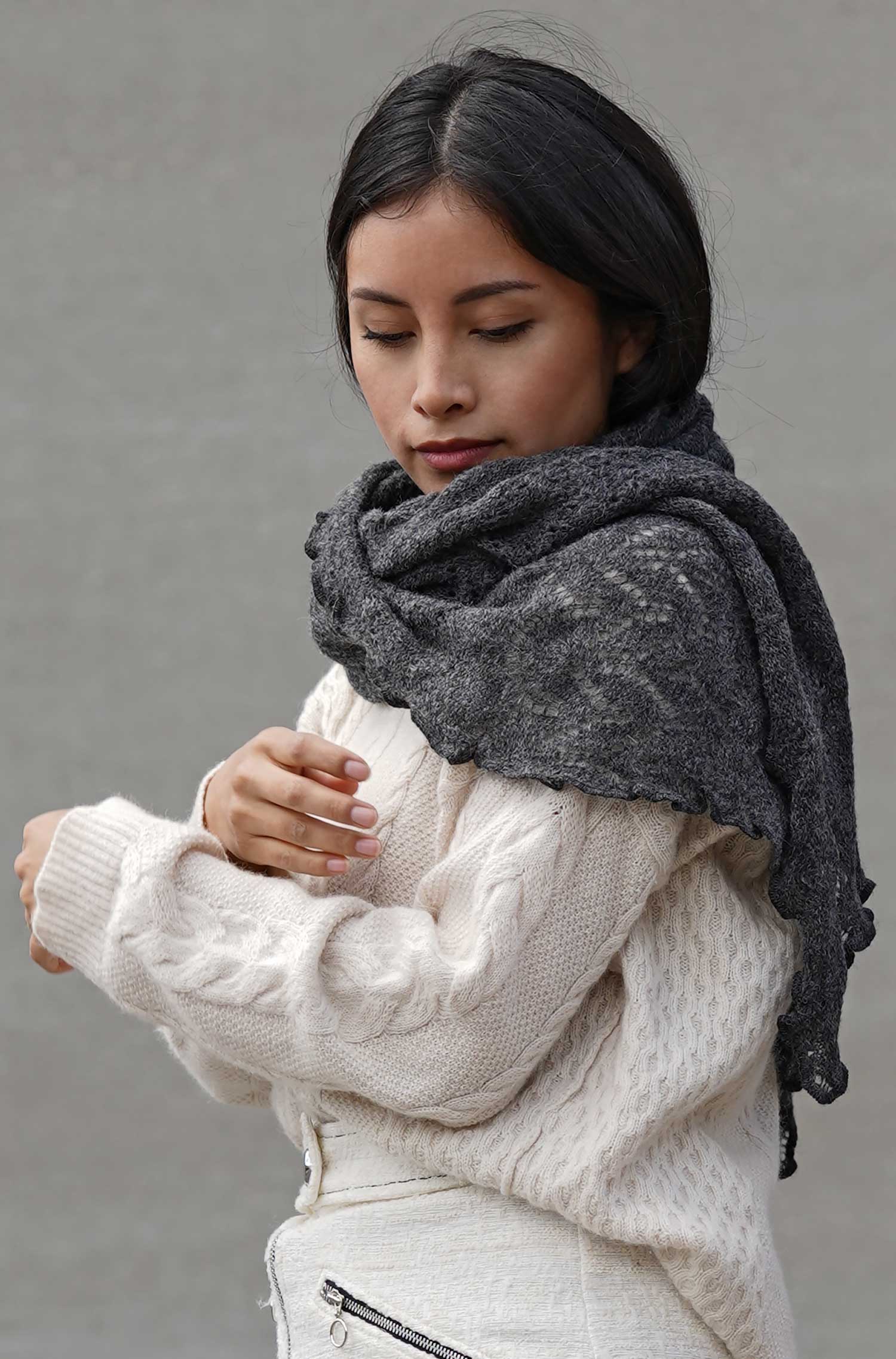 Alpaka Schal HADIA aus 55% Baby Alpaka & 26% Merino