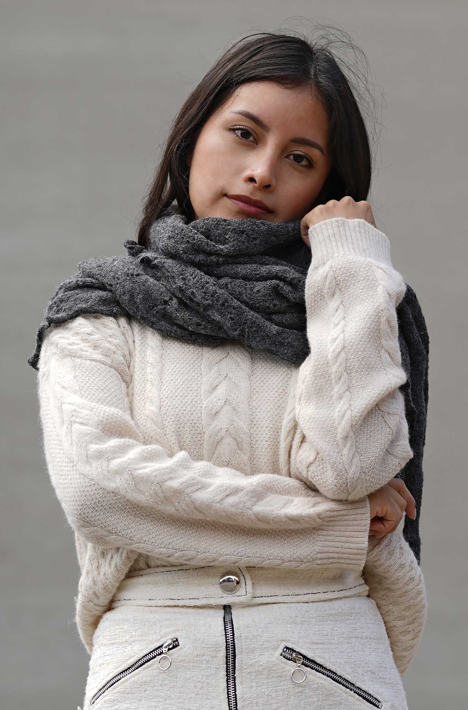 Alpaka Schal HADIA aus 55% Baby Alpaka & 26% Merino