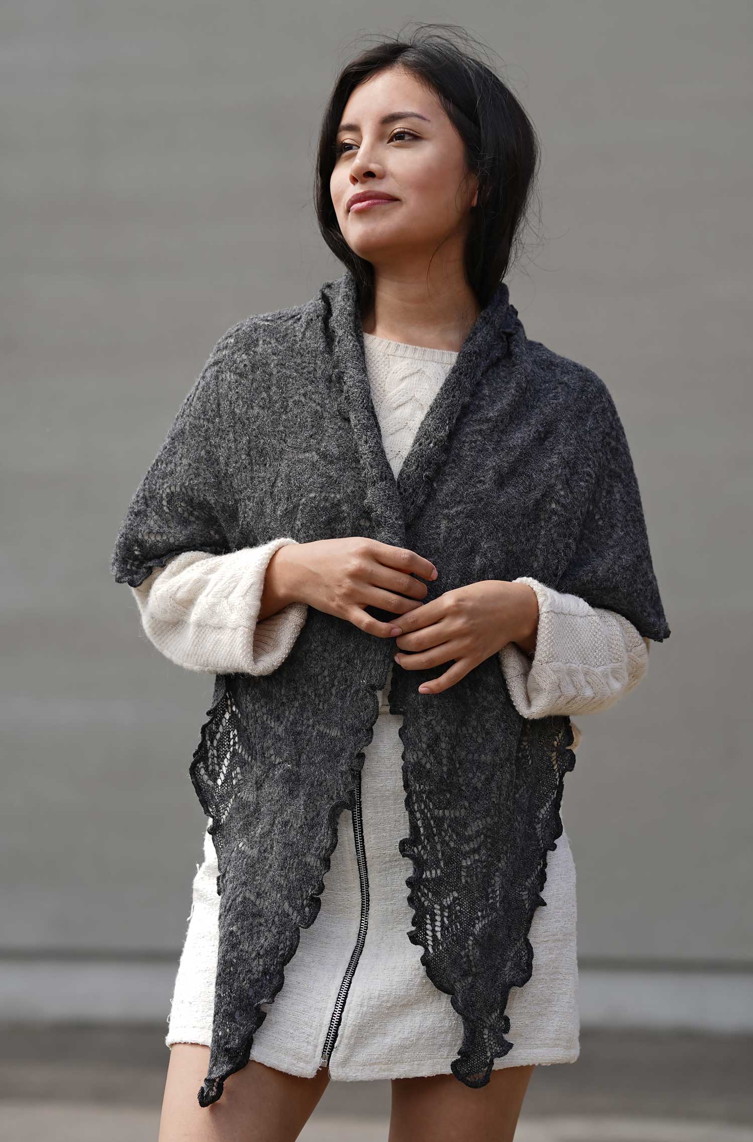 Alpaka Schal HADIA aus 55% Baby Alpaka & 26% Merino