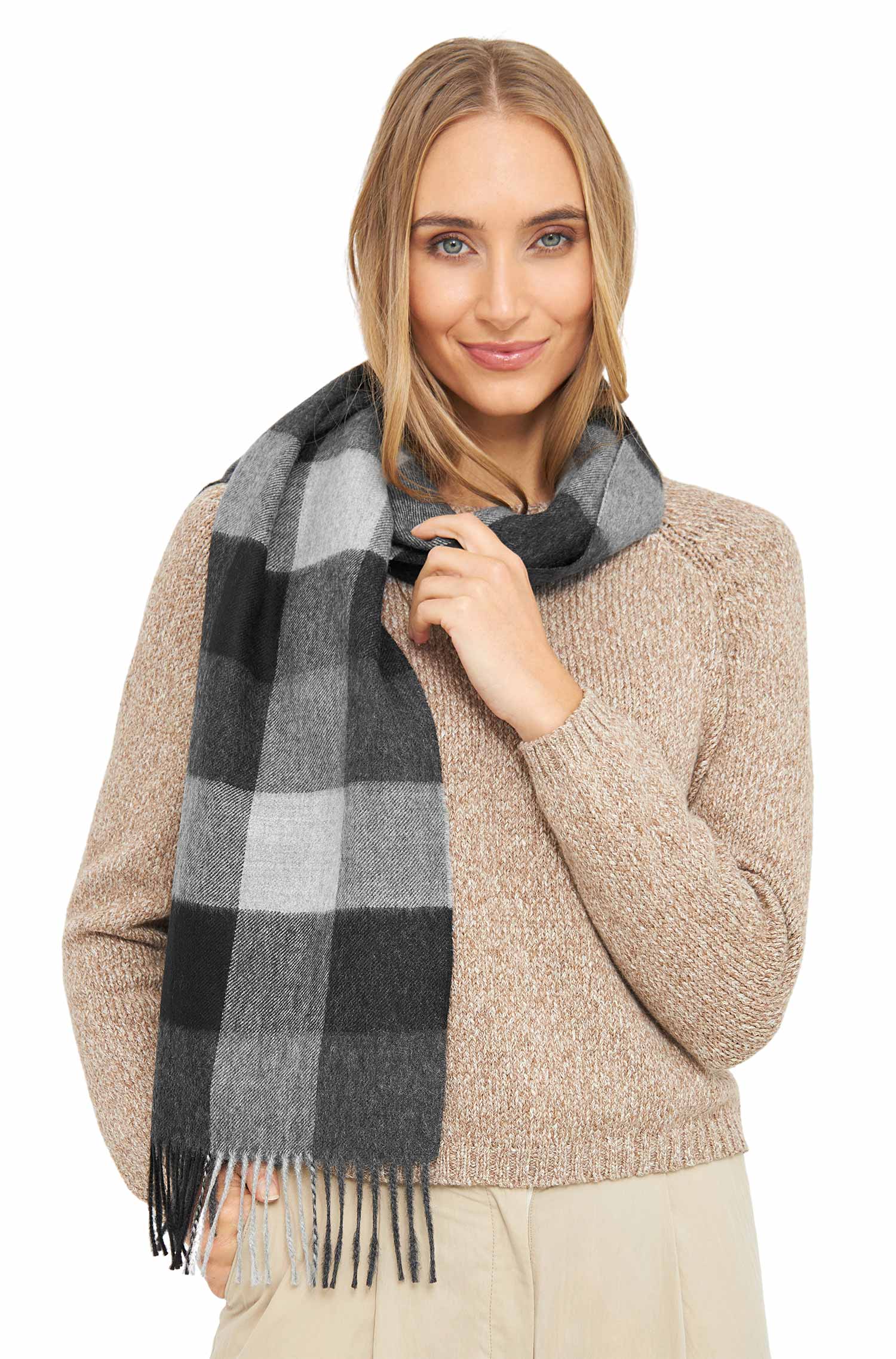 Alpaka Schal KARO aus 100% Baby Alpaka