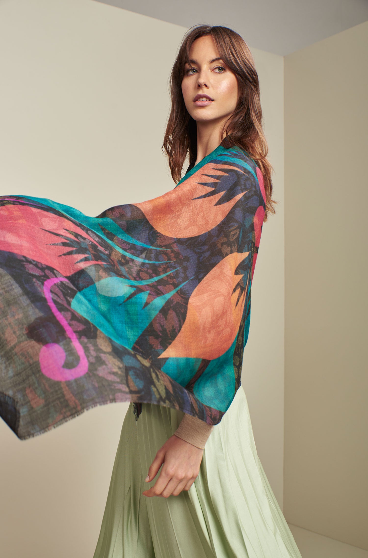 Alpaka Schal UNAMONOS aus Baby Alpaka und Seide