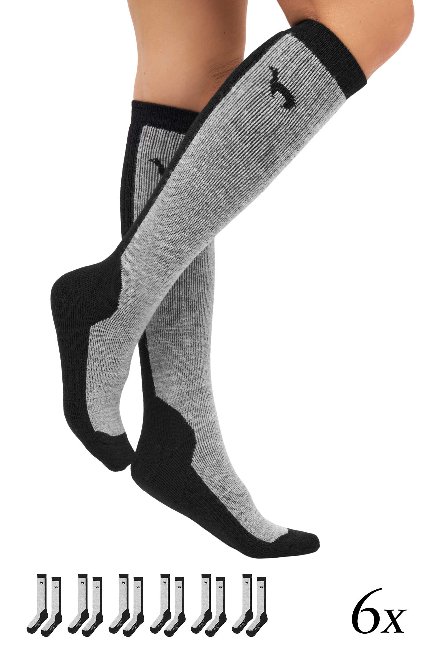 Alpaca ski socks 6-pack made from alpaca wool mix