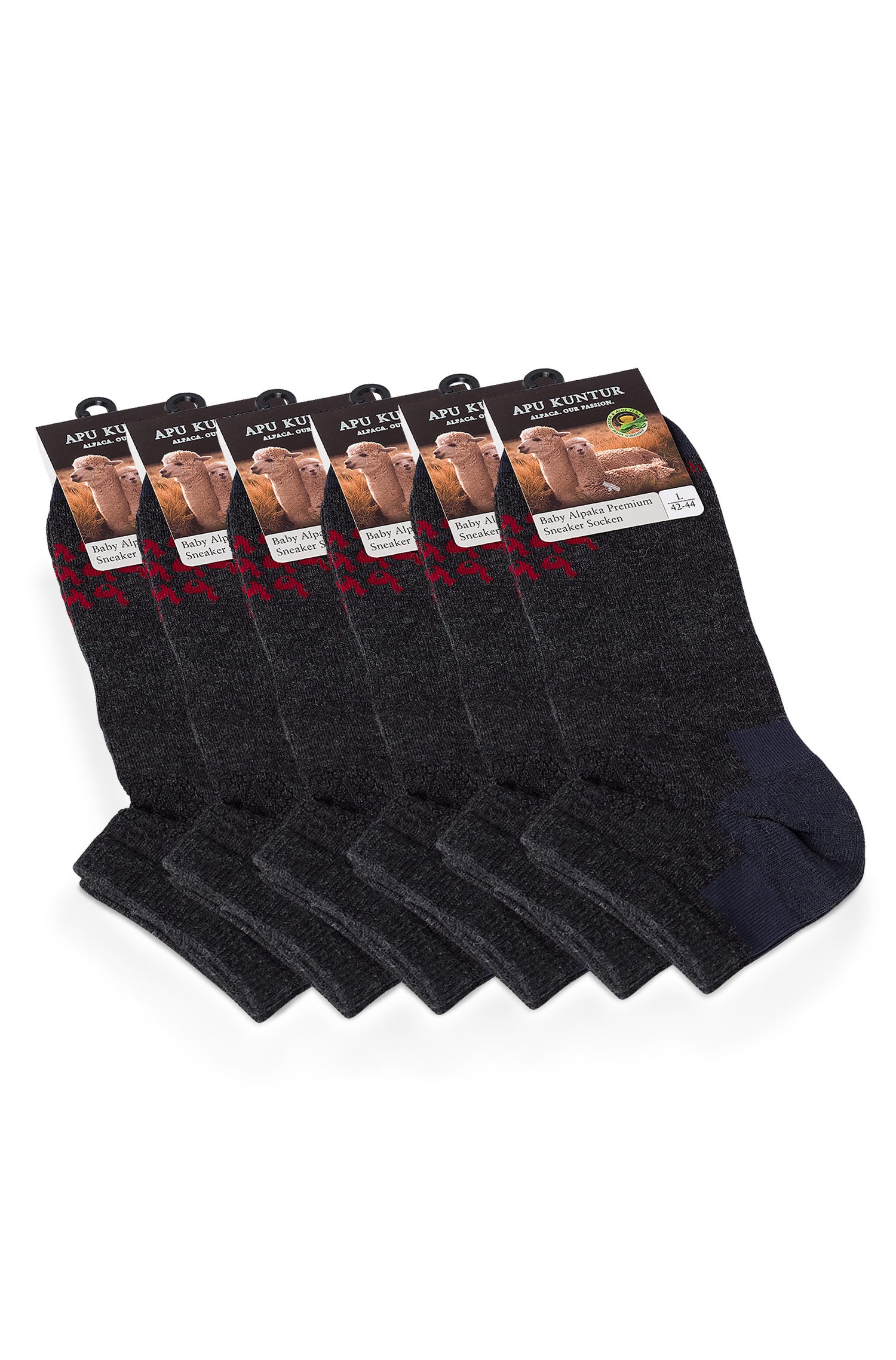 Alpaka SNEAKER-SOCKEN 6er Pack aus 70% Baby Alpaka & 25% Pima Baumwolle