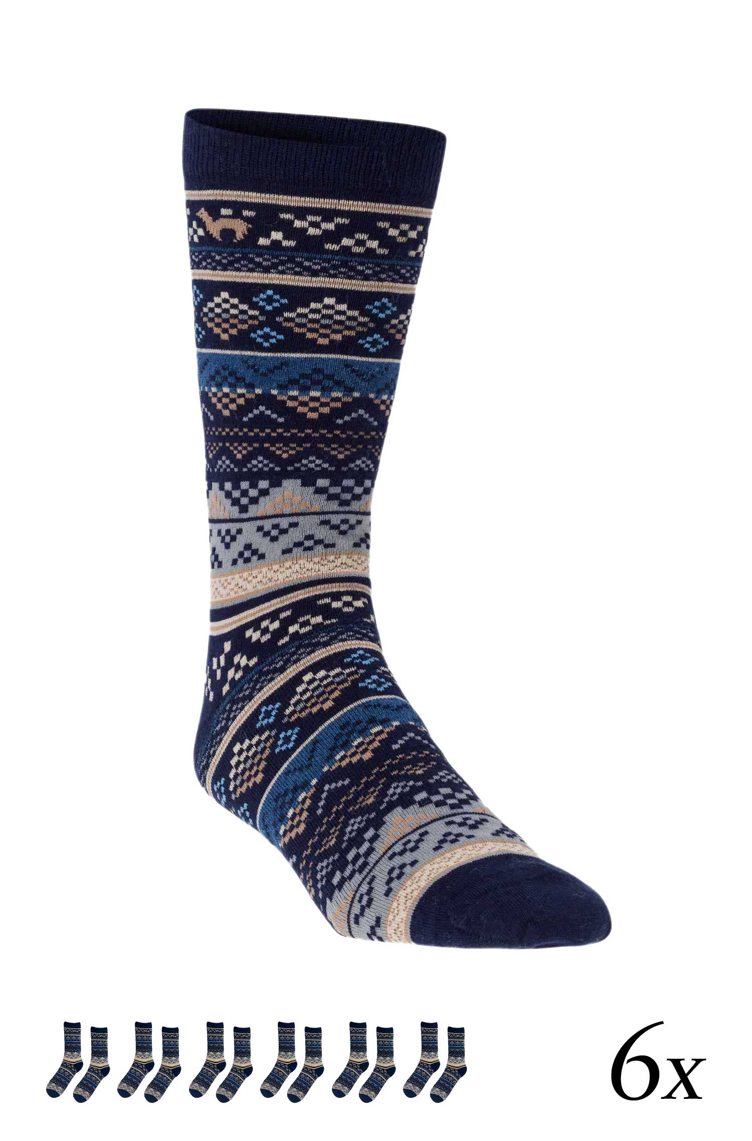 Alpaka Socken INKA 6er Pack aus 70% Baby Alpaka & 25% Pima Baumwolle