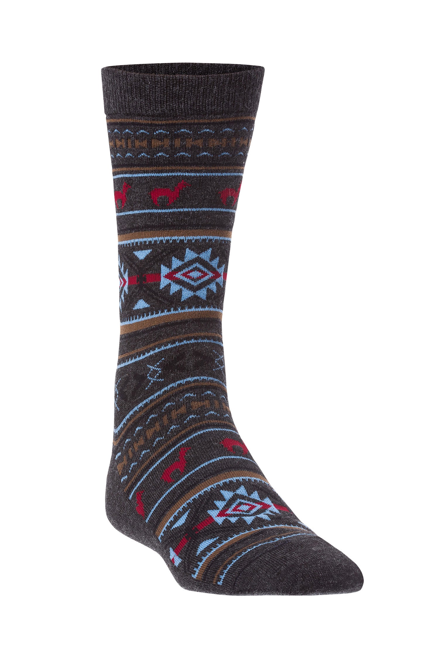 Alpaca socks JACQUARD made from 70% baby alpaca and 25% pima cotton