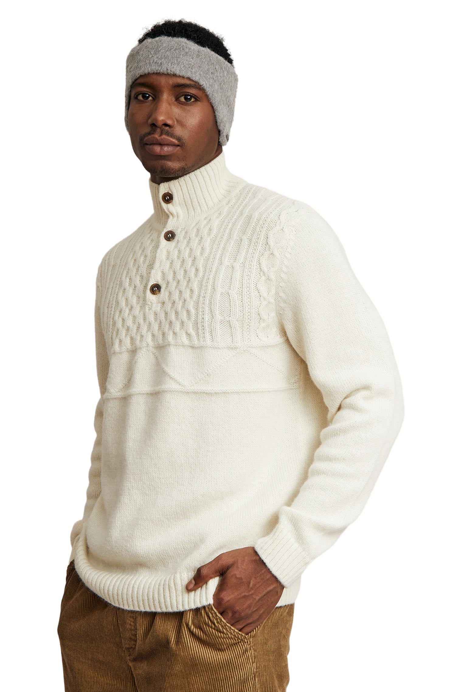 Alpaka Stirnband WHITECAP aus Eco Alpaka & Eco Wolle