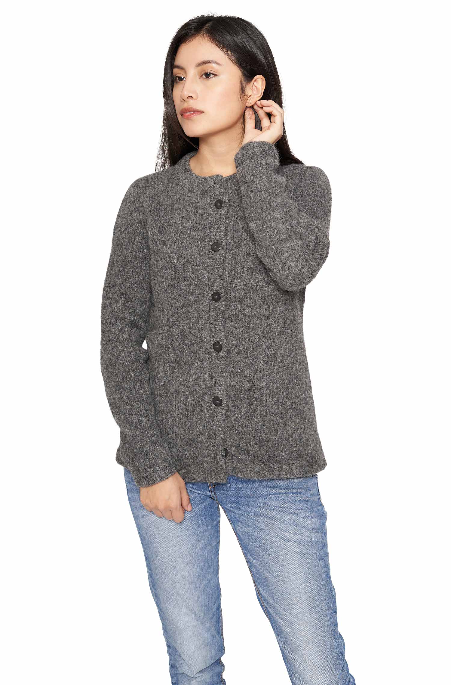 Alpaka Strickjacke ASA aus Baby Alpaka und Wolle