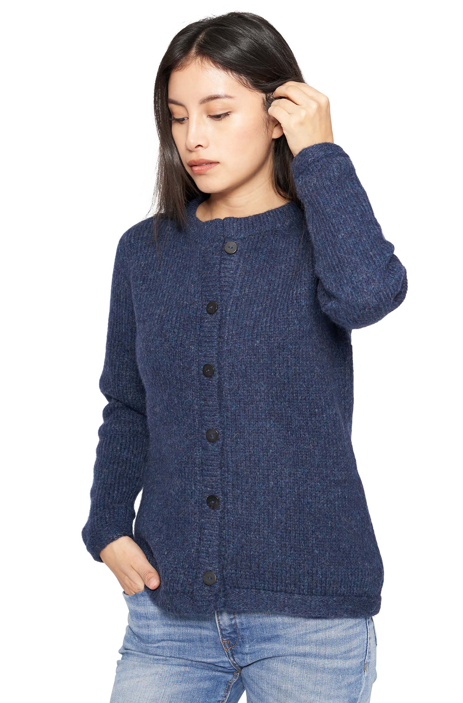 Alpaka Strickjacke ASA aus Baby Alpaka und Wolle