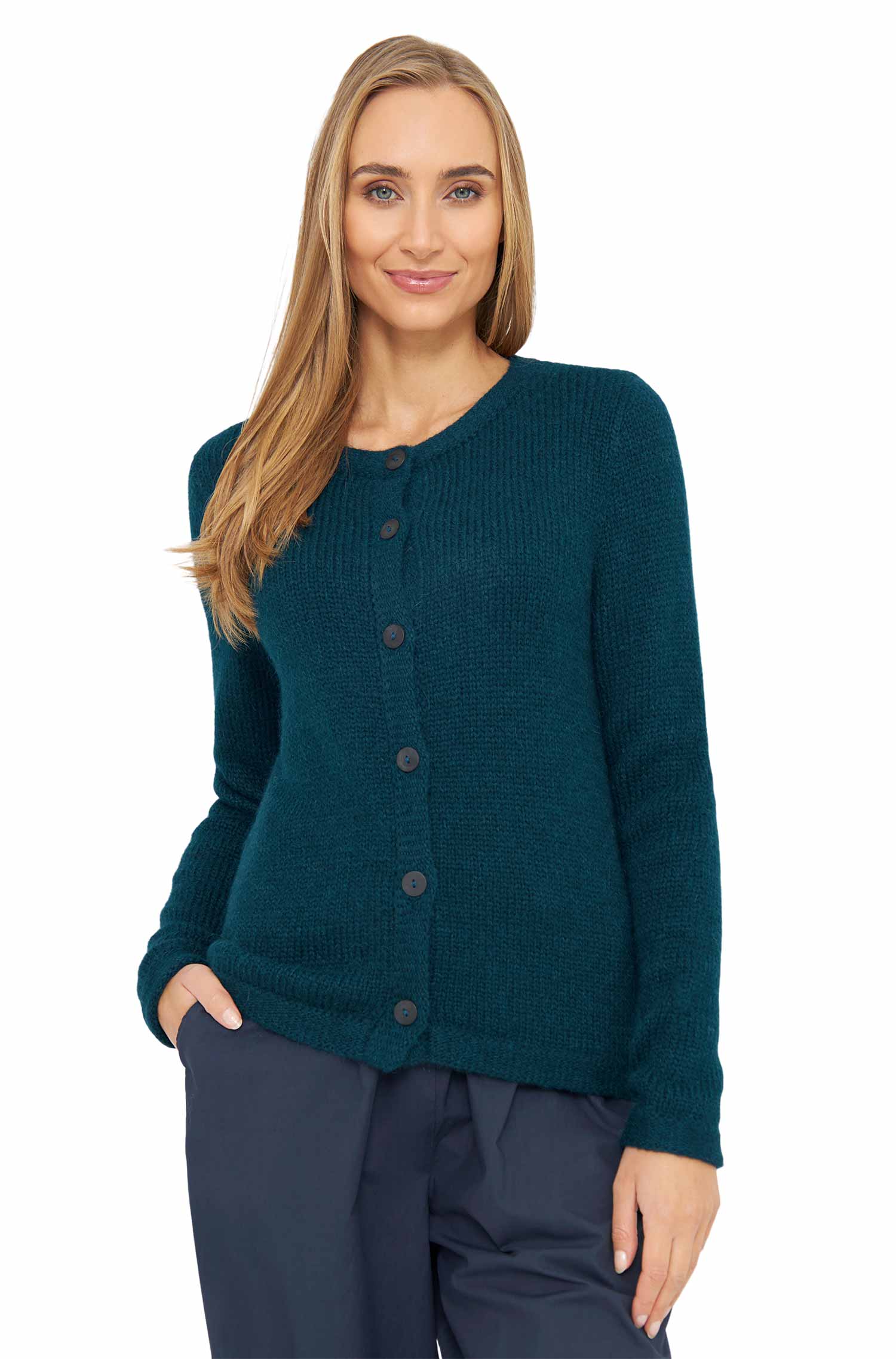 Alpaka Strickjacke ASA aus Baby Alpaka und Wolle