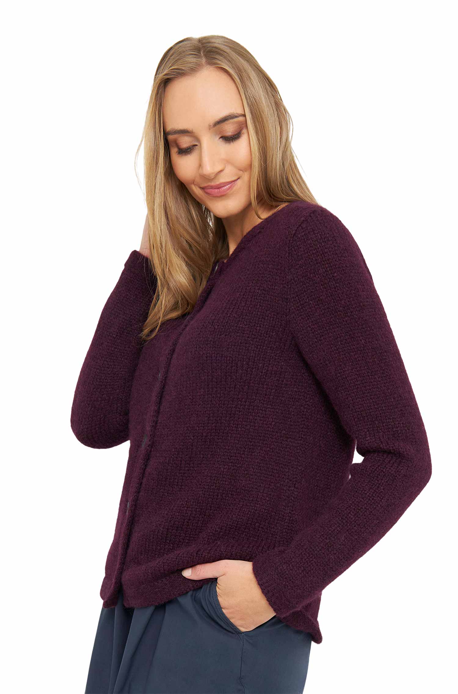 Alpaka Strickjacke ASA aus Baby Alpaka und Wolle