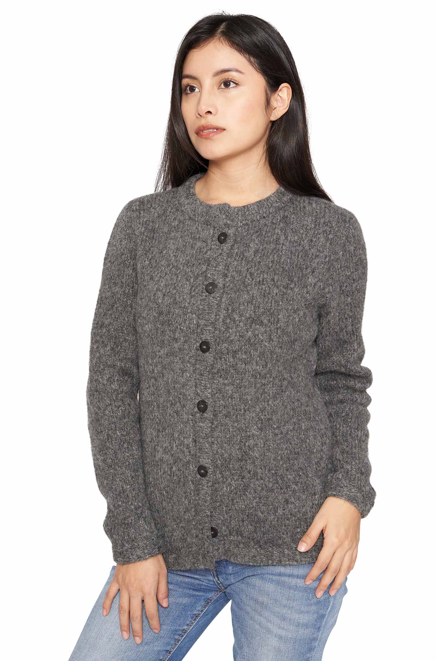 Alpaka Strickjacke ASA aus Baby Alpaka und Wolle