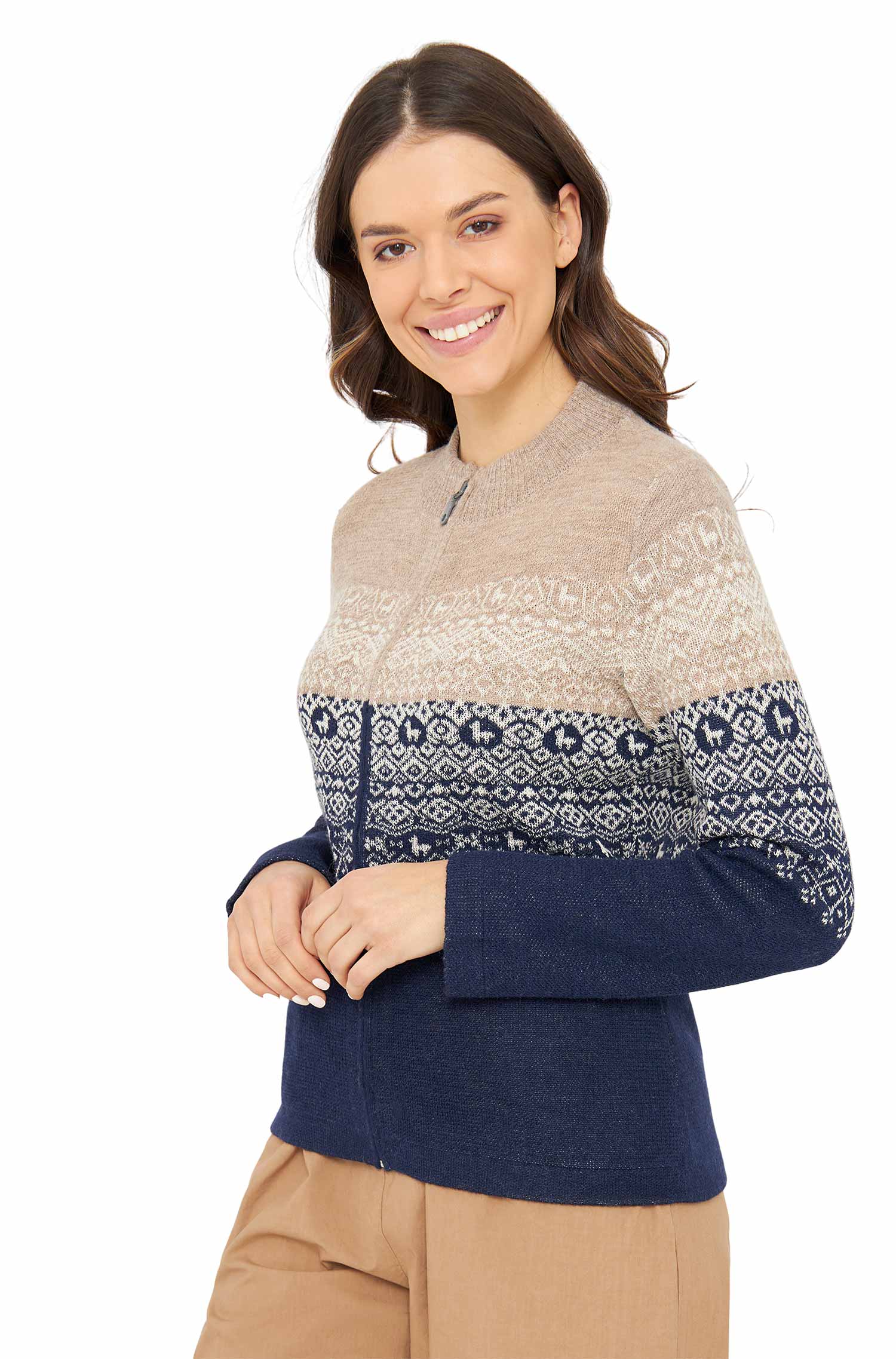 Alpaka Strickjacke CARLA aus 100% Baby Alpaka