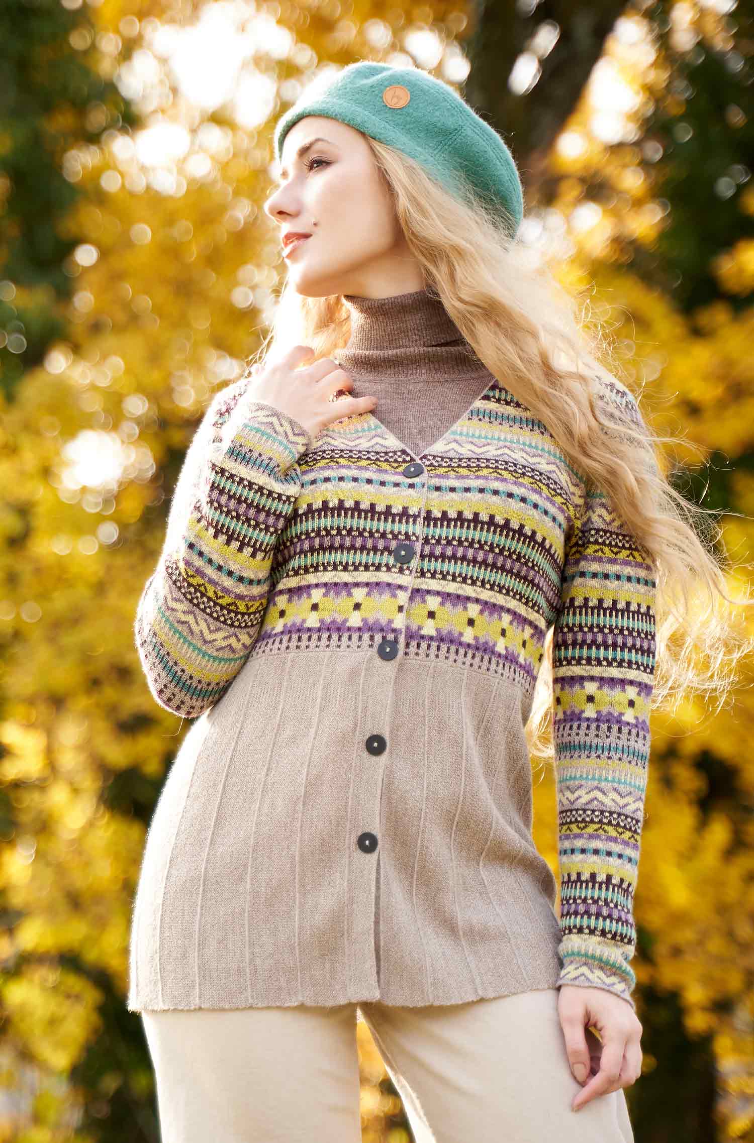 Alpaka Strickjacke DILAYA aus 100% Baby Alpaka