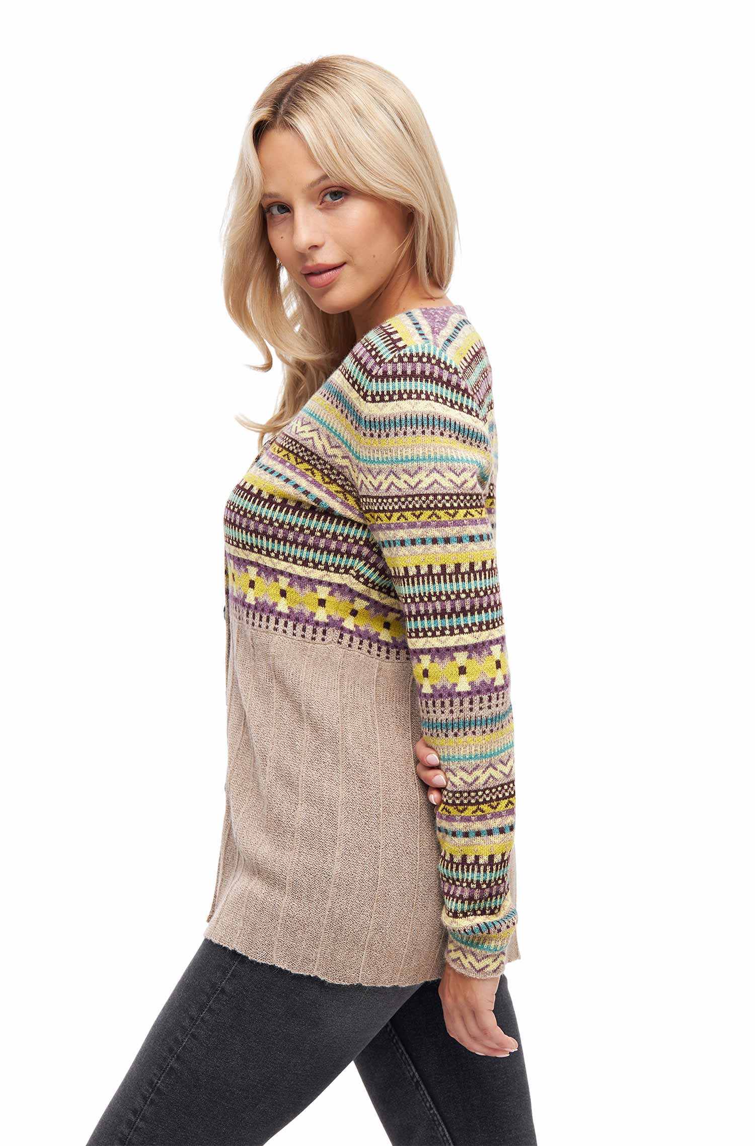 Alpaka Strickjacke DILAYA aus 100% Baby Alpaka