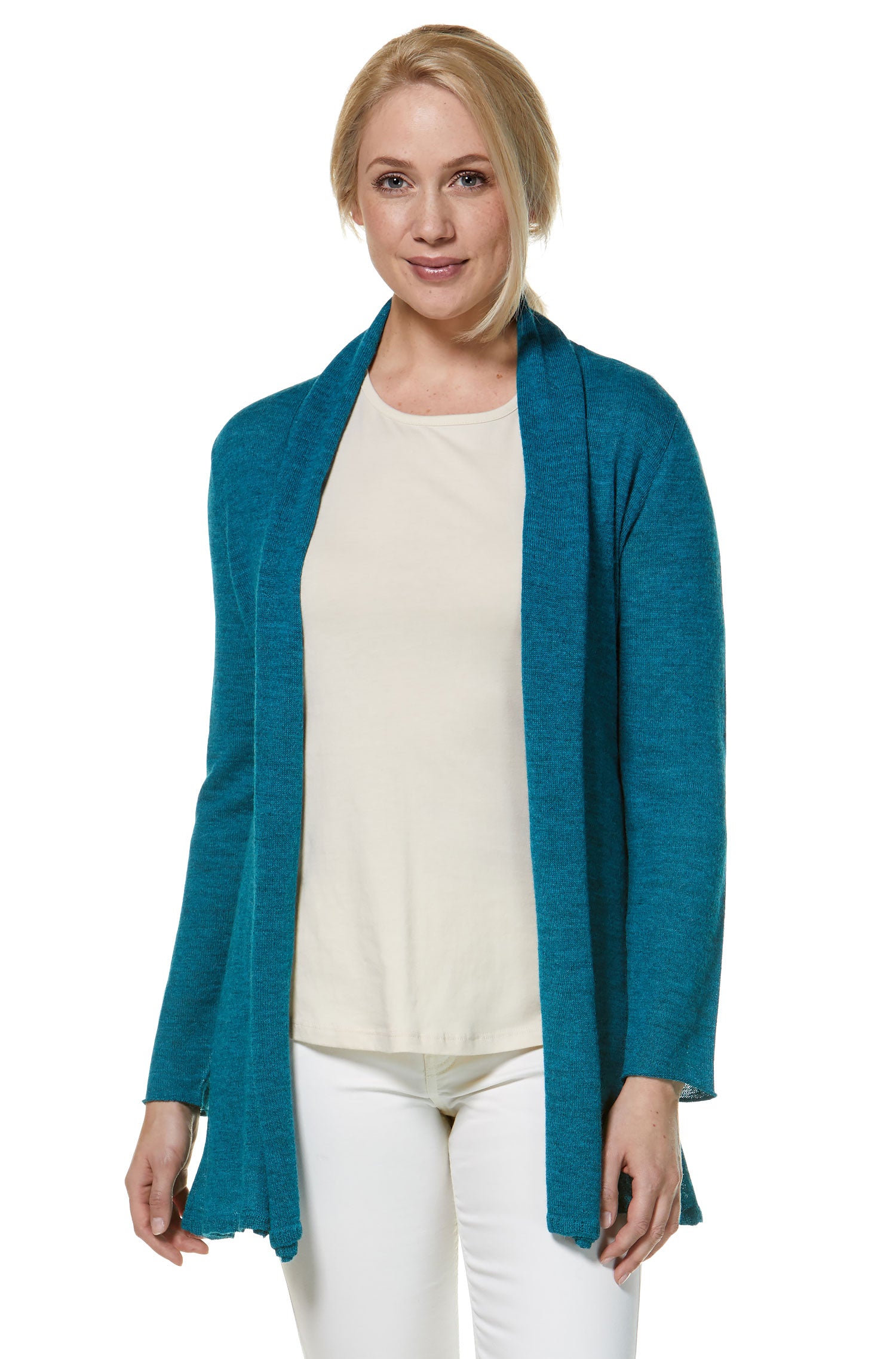 Alpaka Strickjacke PENELOPE LONG aus 100% Baby Alpaka