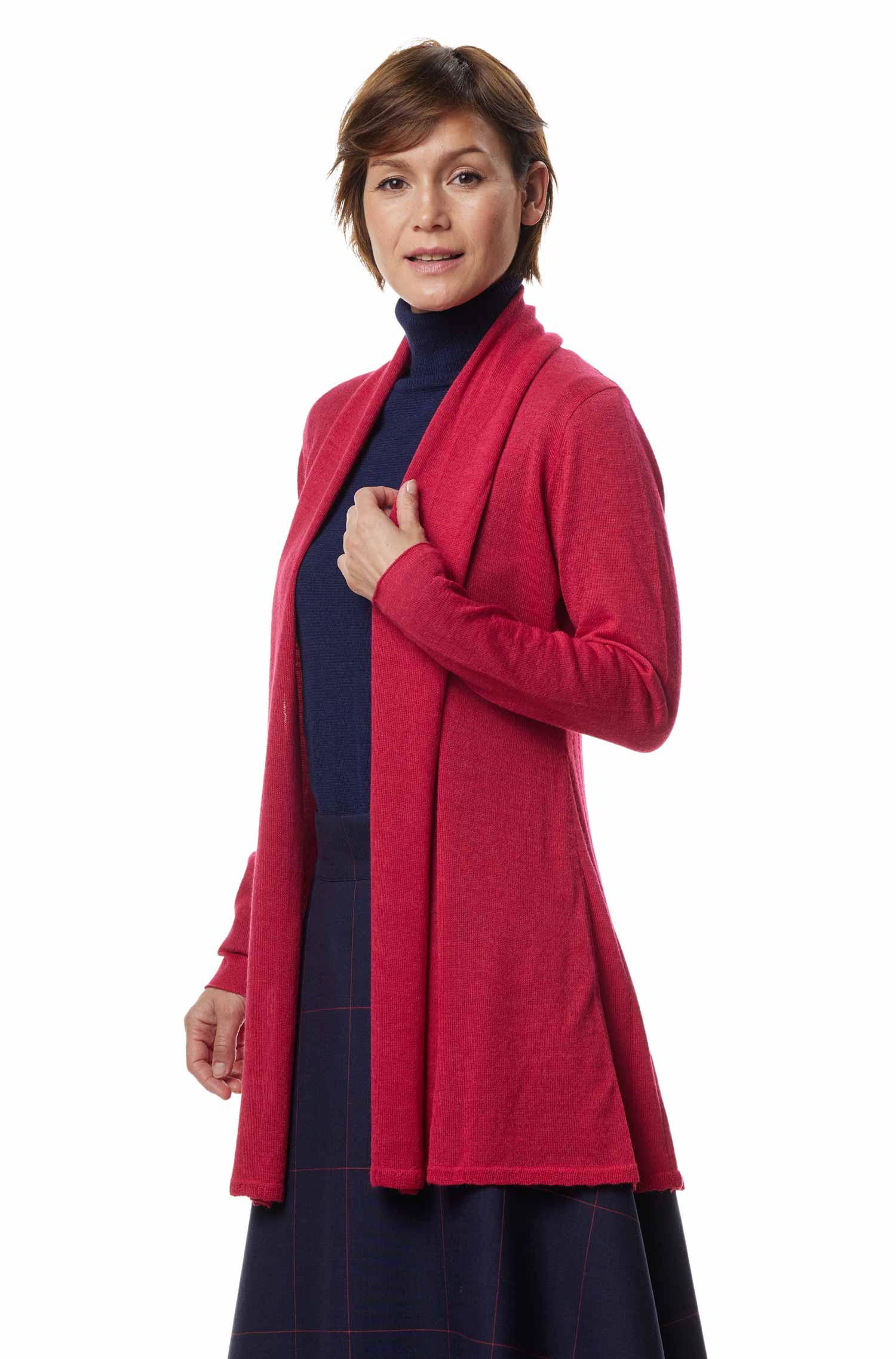 Alpaka Strickjacke PENELOPE LONG aus 100% Baby Alpaka