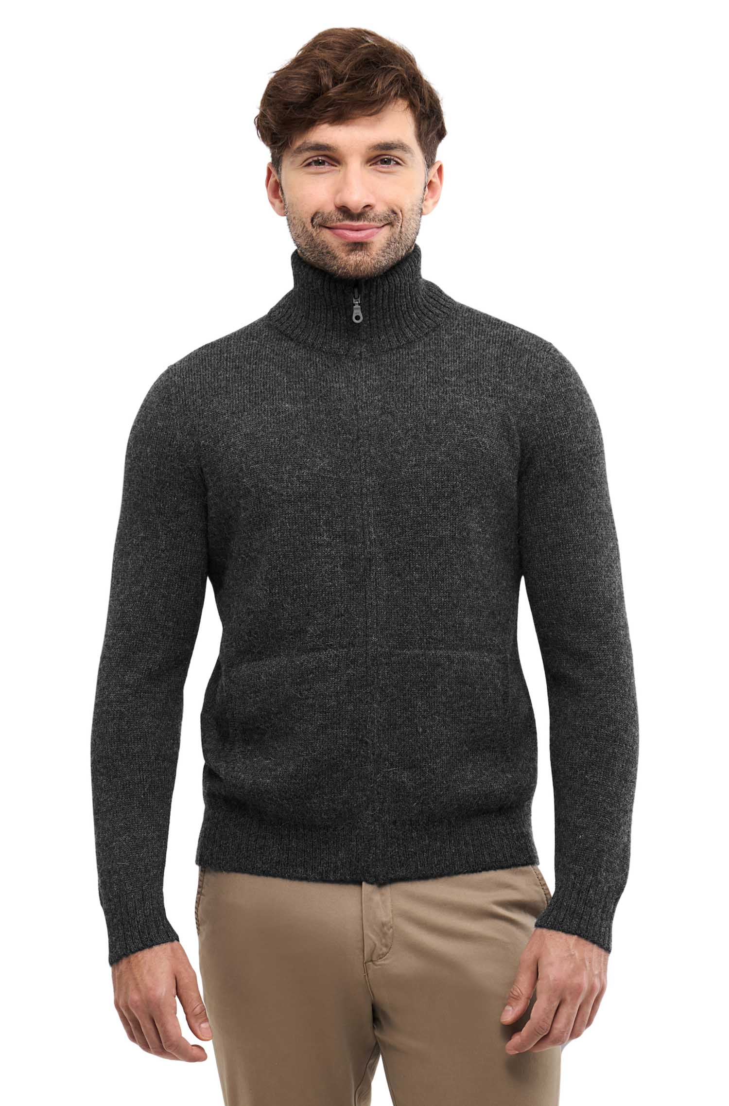 Alpaka Strickjacke RONALDO aus 100% Baby Alpaka