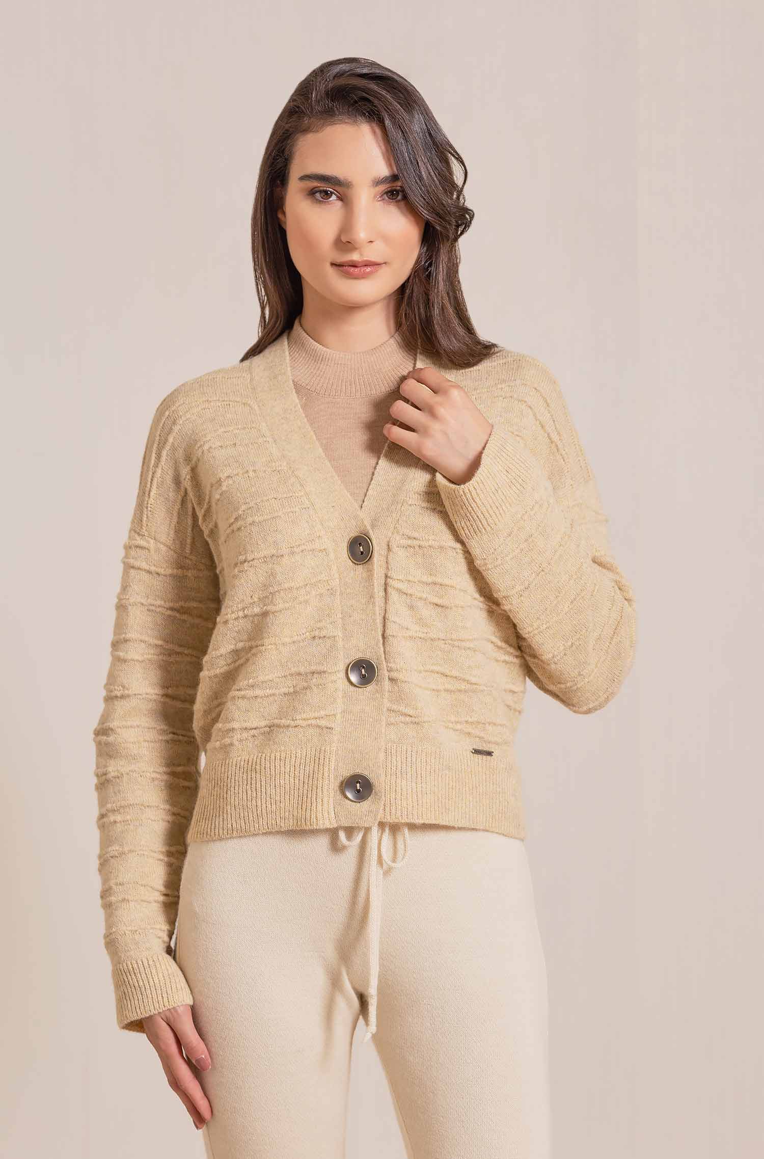 Alpaka Strickjacke VALERY aus 100% Baby Alpaka