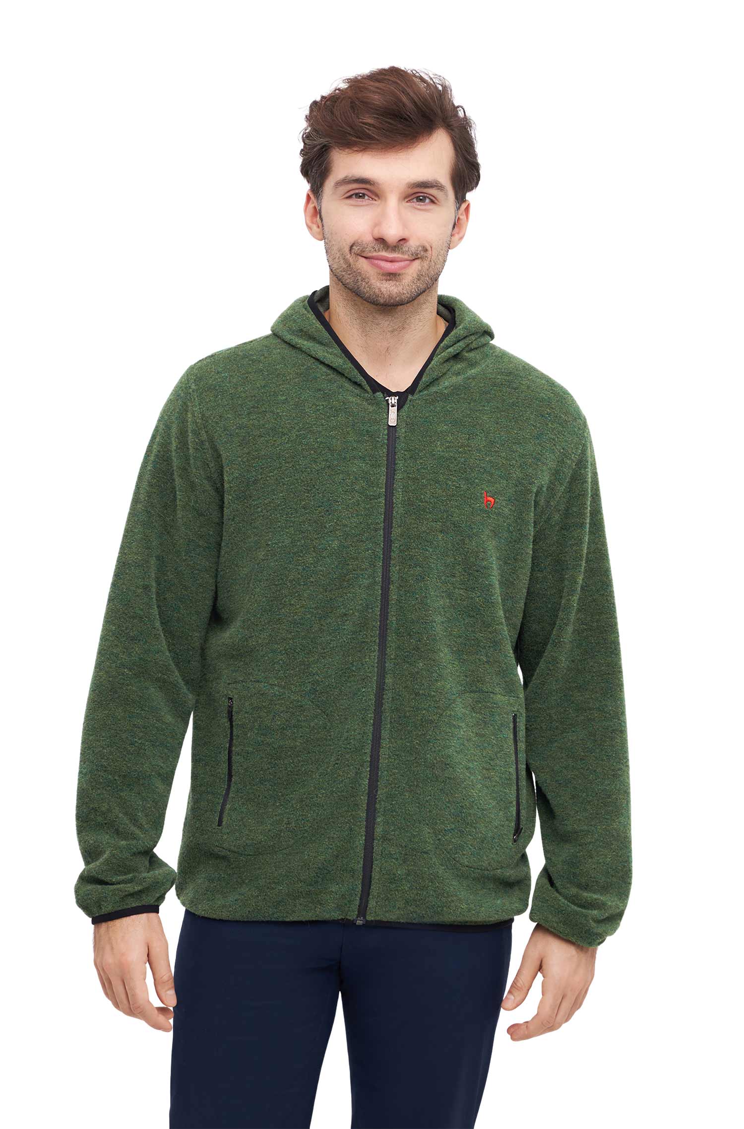 Alpaka Unisex Kapuzenjacke APU FLEECE mit Baby Alpaka & Bio-Pima-Baumwolle