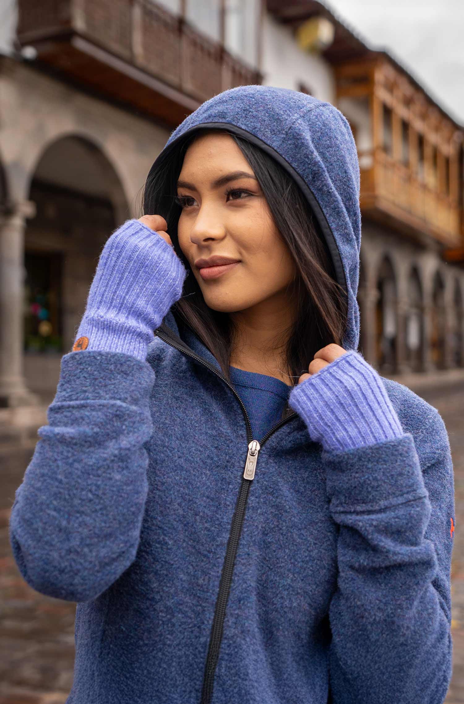 Alpaka Unisex Kapuzenjacke APU FLEECE