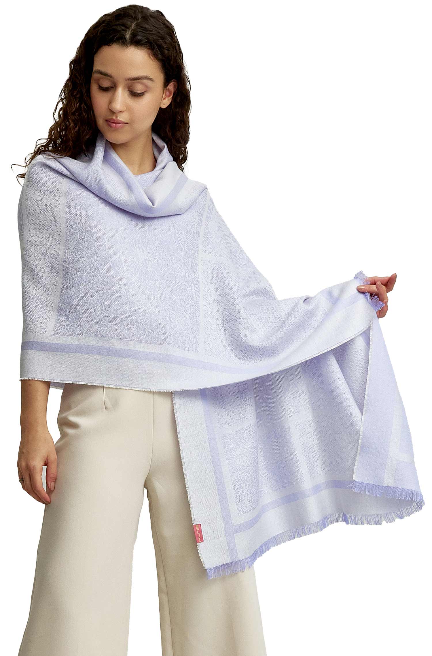 Alpaka Webschal WATER aus Baby Alpaka & Seide